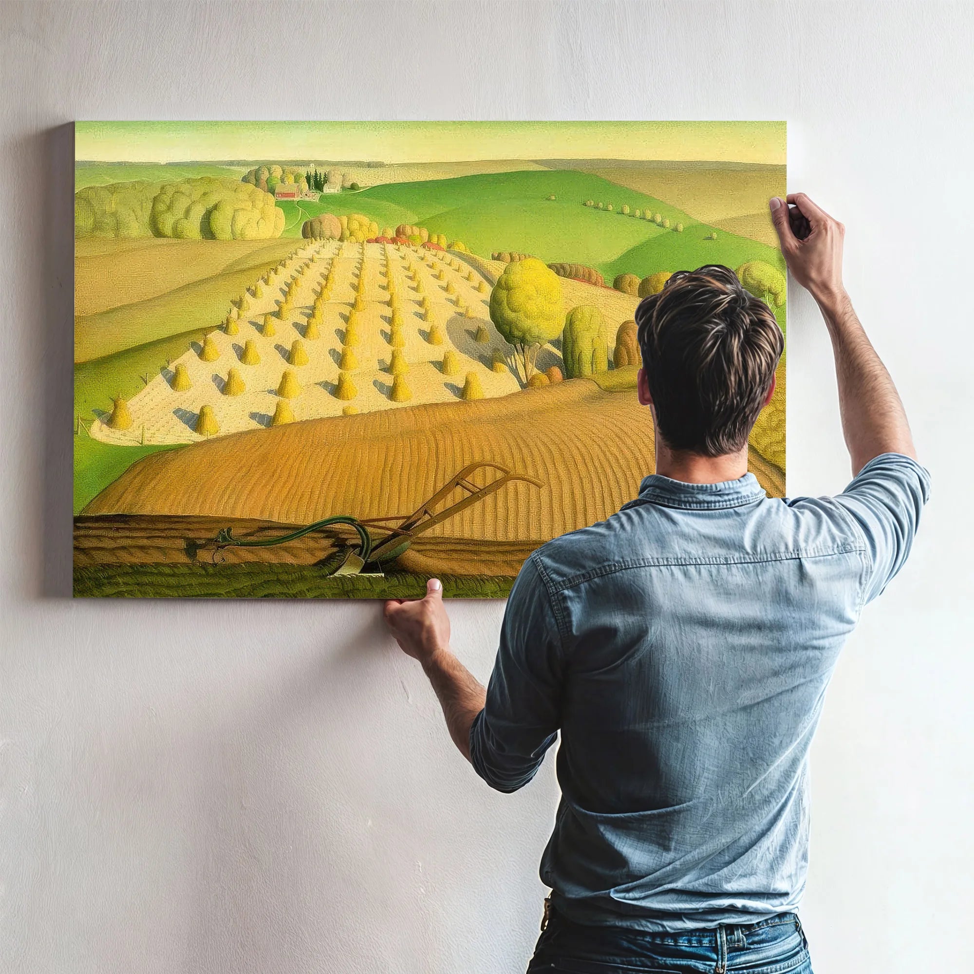 Fall Plowing By Grant Wood Fine Art Print