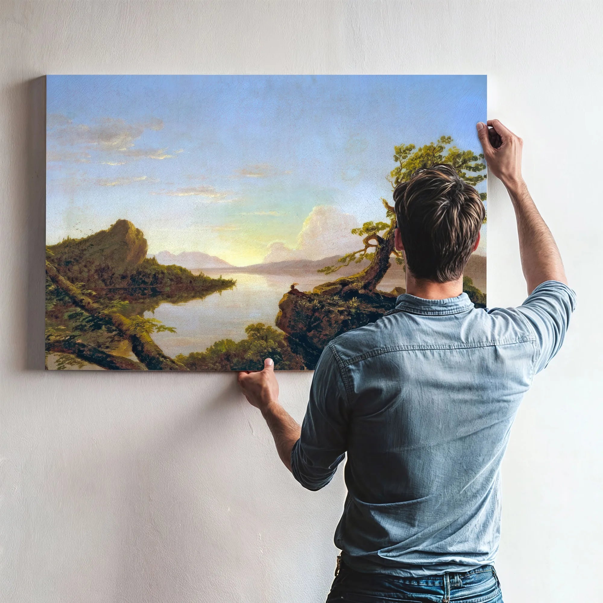 American Lake Scene By Thomas Cole Fine Art Print