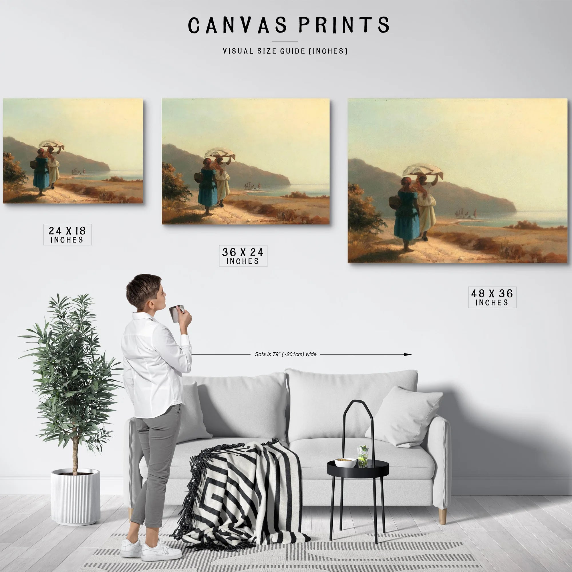Deux Femmes Causant Au Bord De La Mer Saint Thomas By Camille Pissarro Fine Art Print