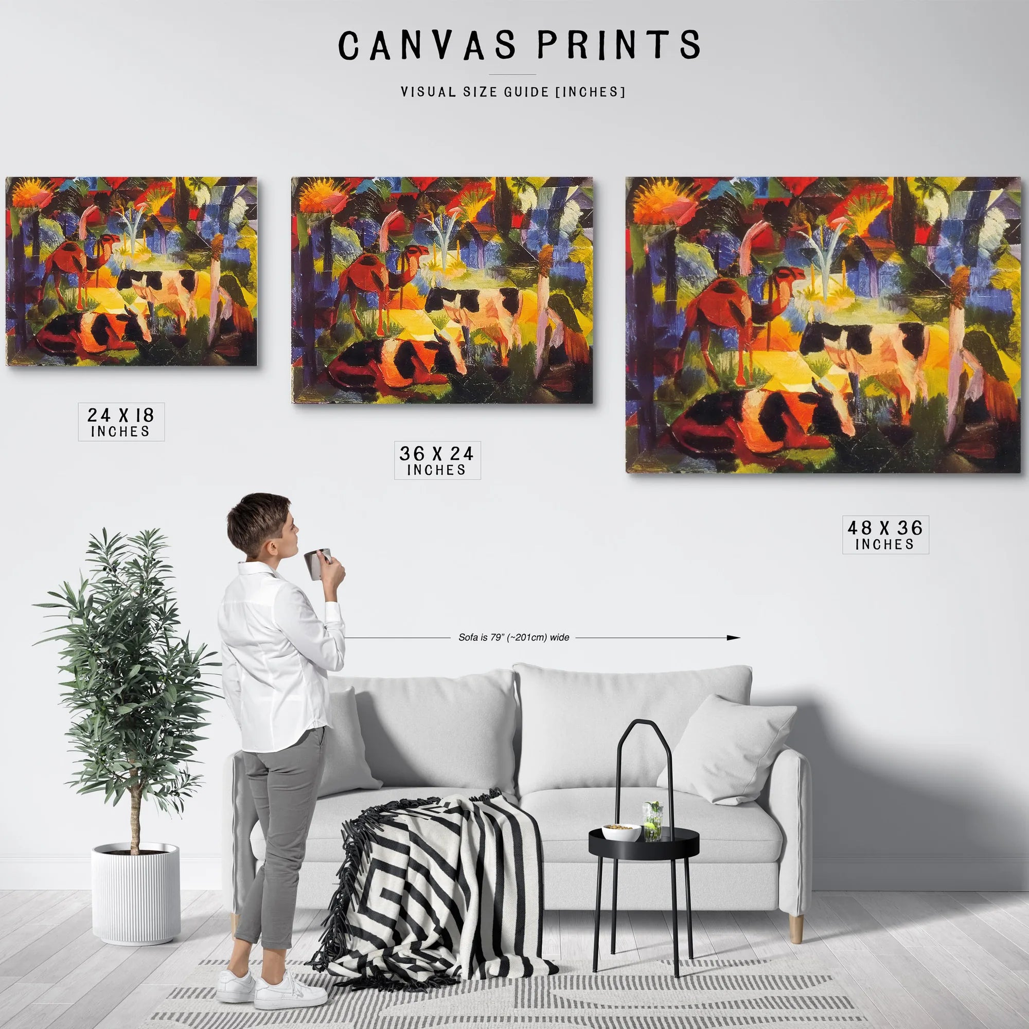Landscape With Cows And Camels By August Macke Fine Art Print