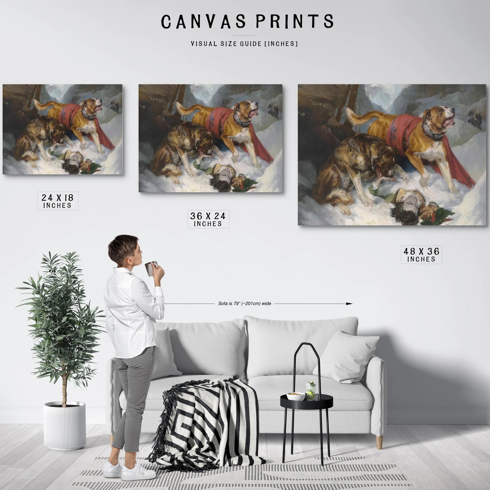 Alpine Mastiffs Reanimating A Distressed By Edwin Landseer Fine Art Print