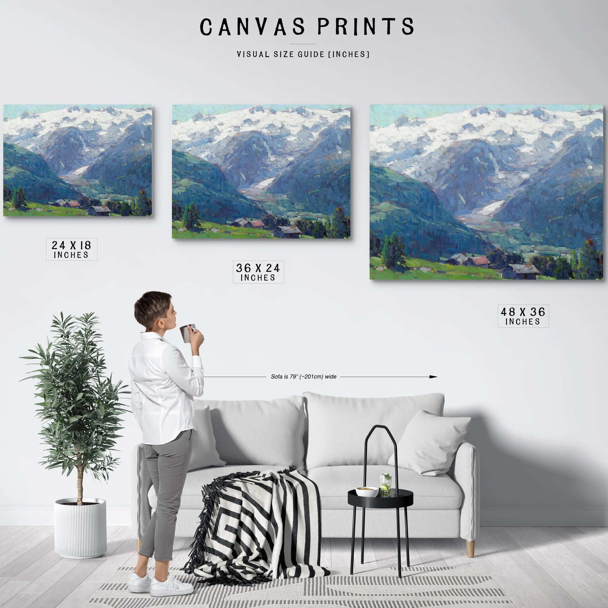 Distant Glaciers And High Country Huts By Edgar Payne Fine Art Print