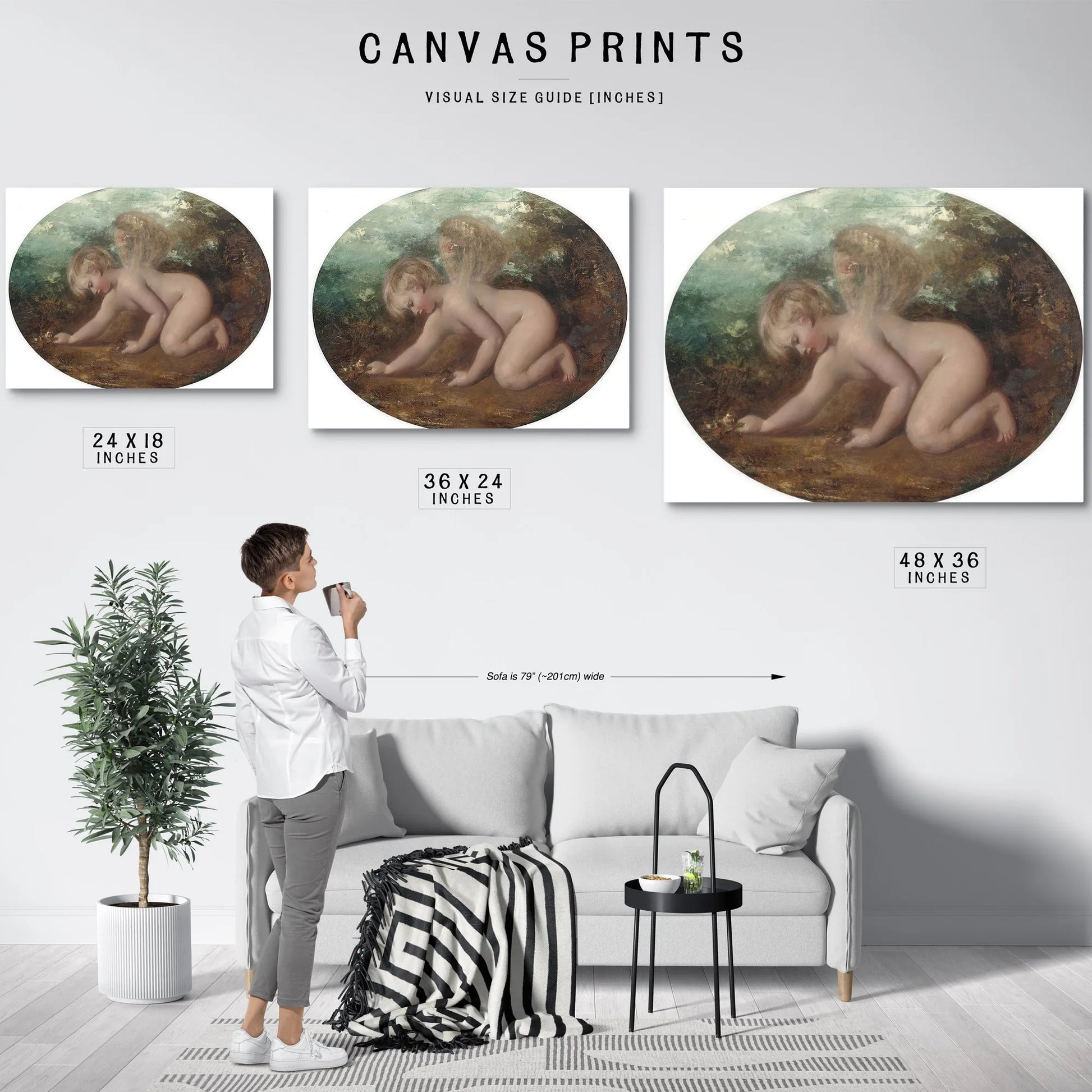 A Putto Collecting Flowers By William Etty Fine Art Print