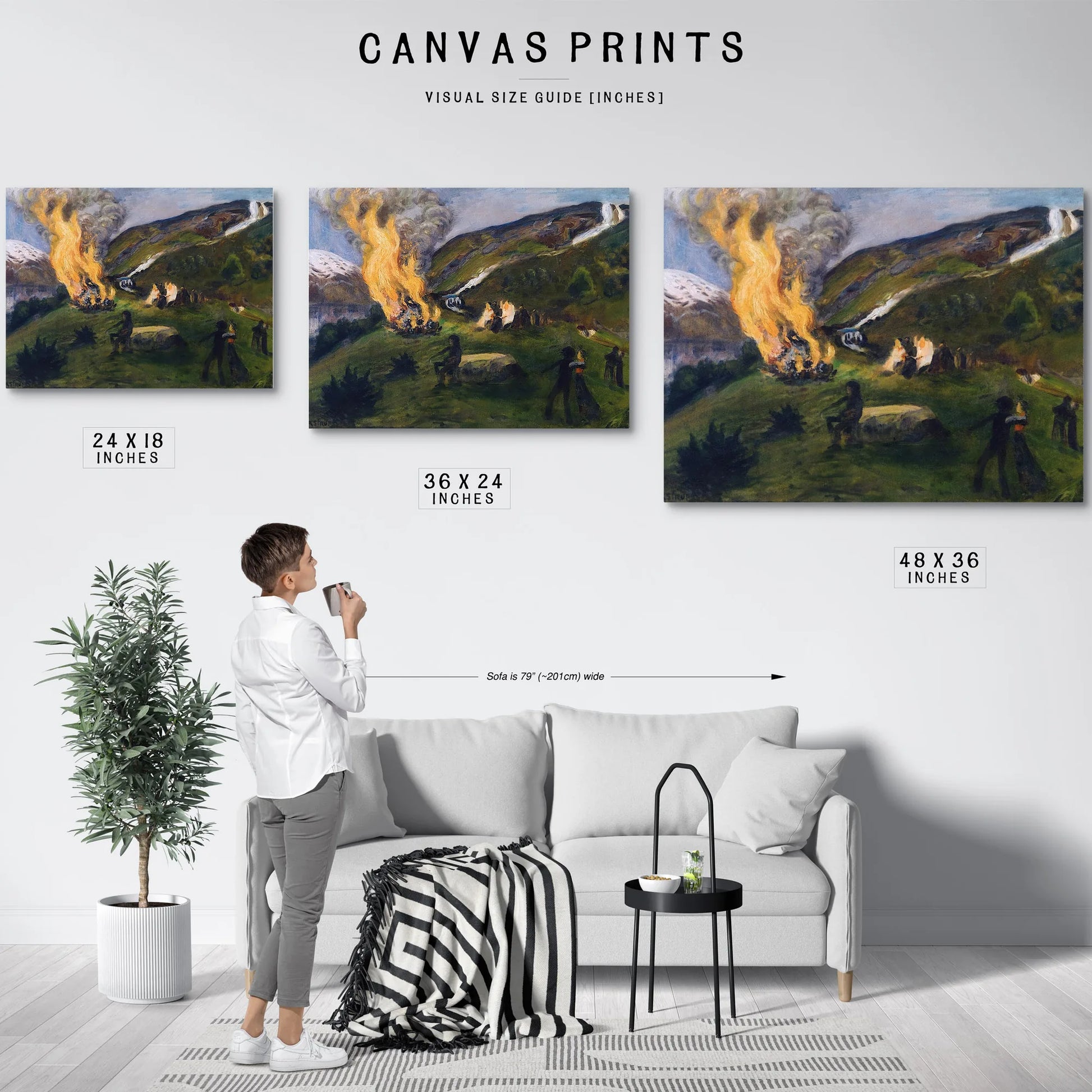 Midsummer Eve Bonfire 5 By Nicolai Astrup Fine Art Print