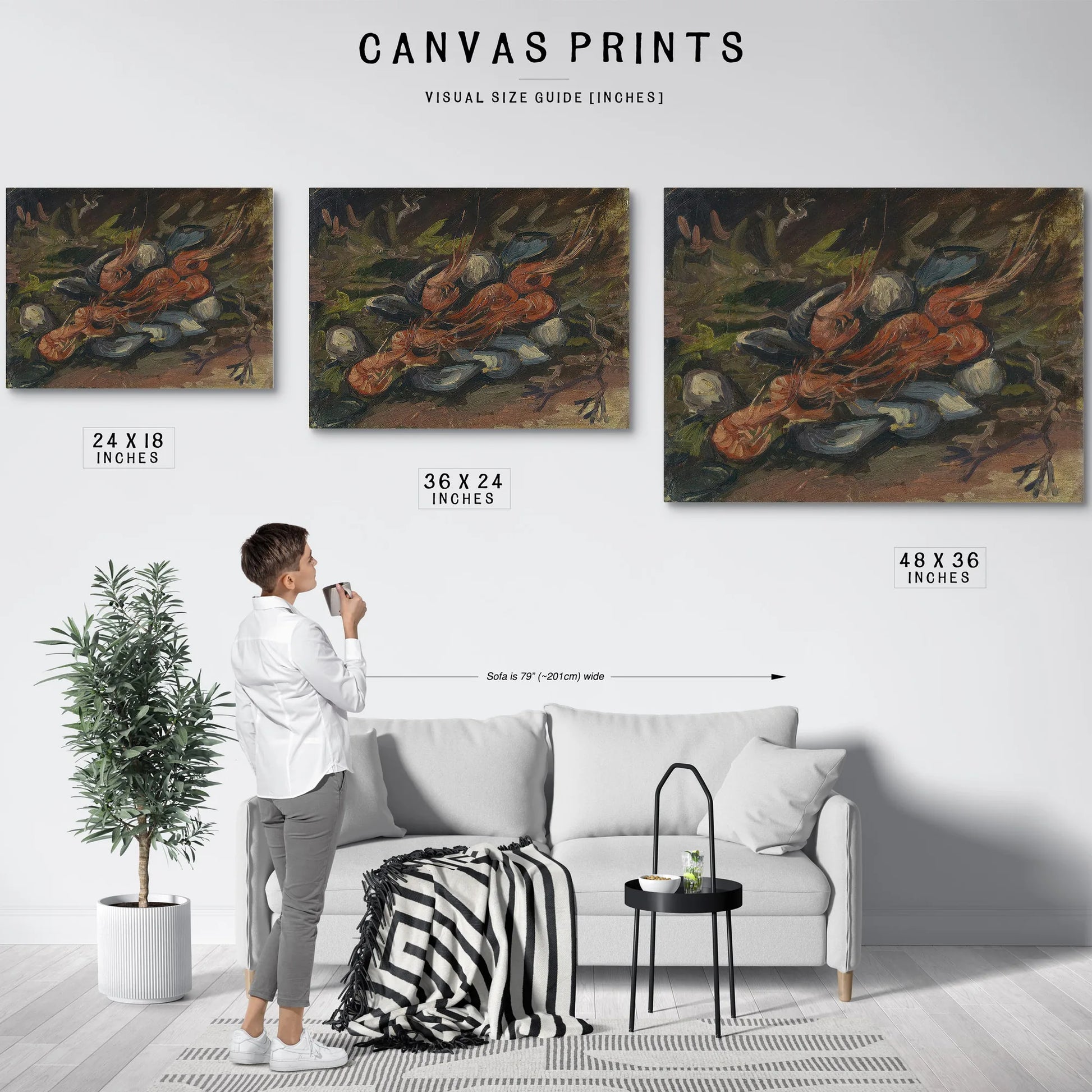 Prawns And Mussels By Vincent Van Gogh Fine Art Print