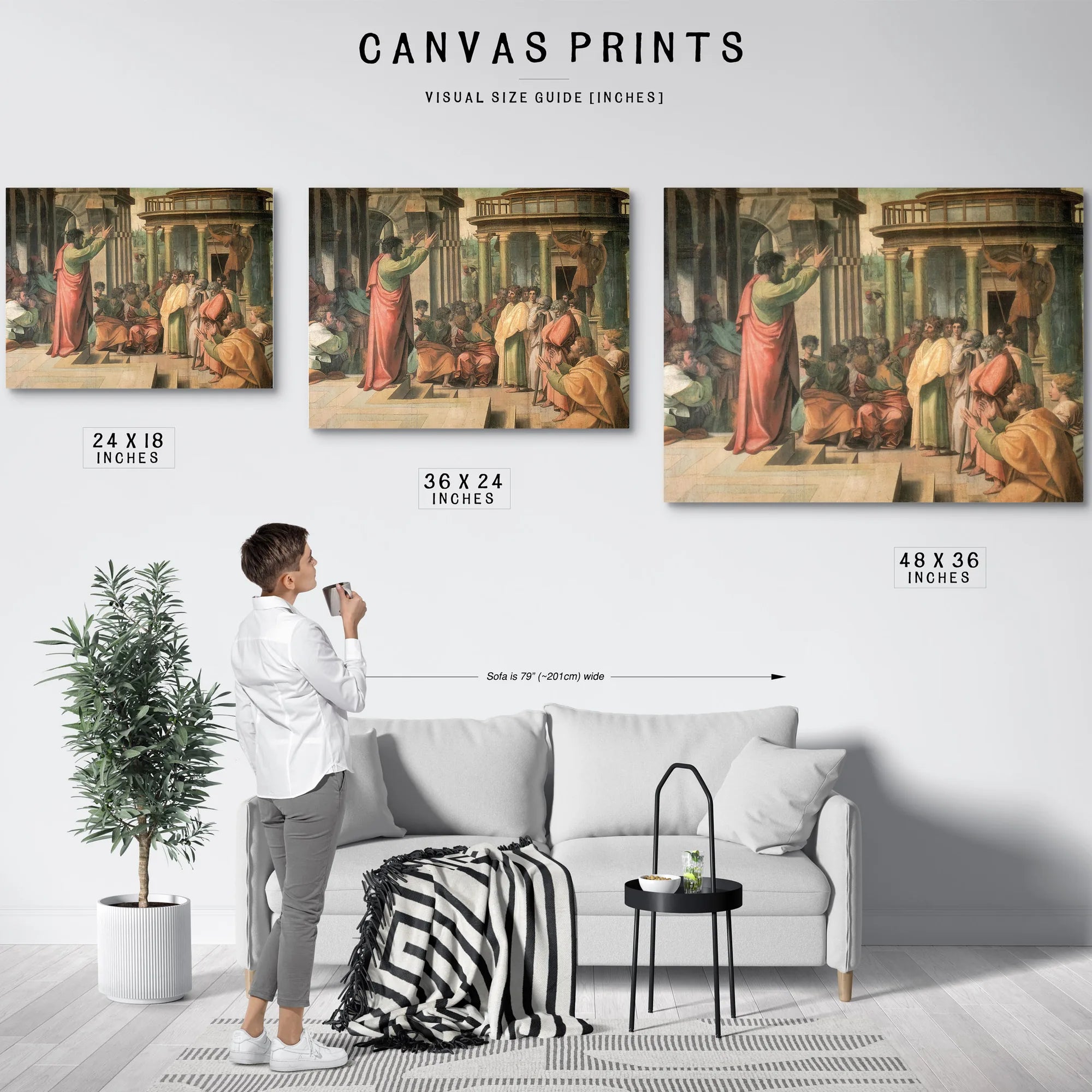 St. Paul Preaching In Athens By Raphael Fine Art Print