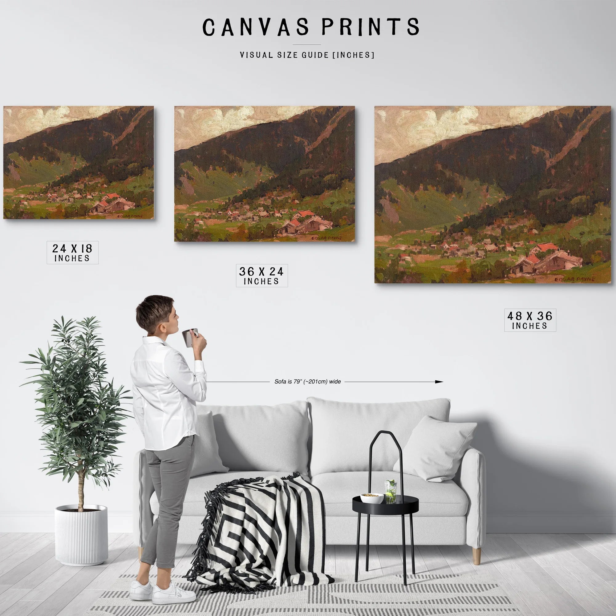 Village At The Base Of The Mountain By Edgar Payne Fine Art Print