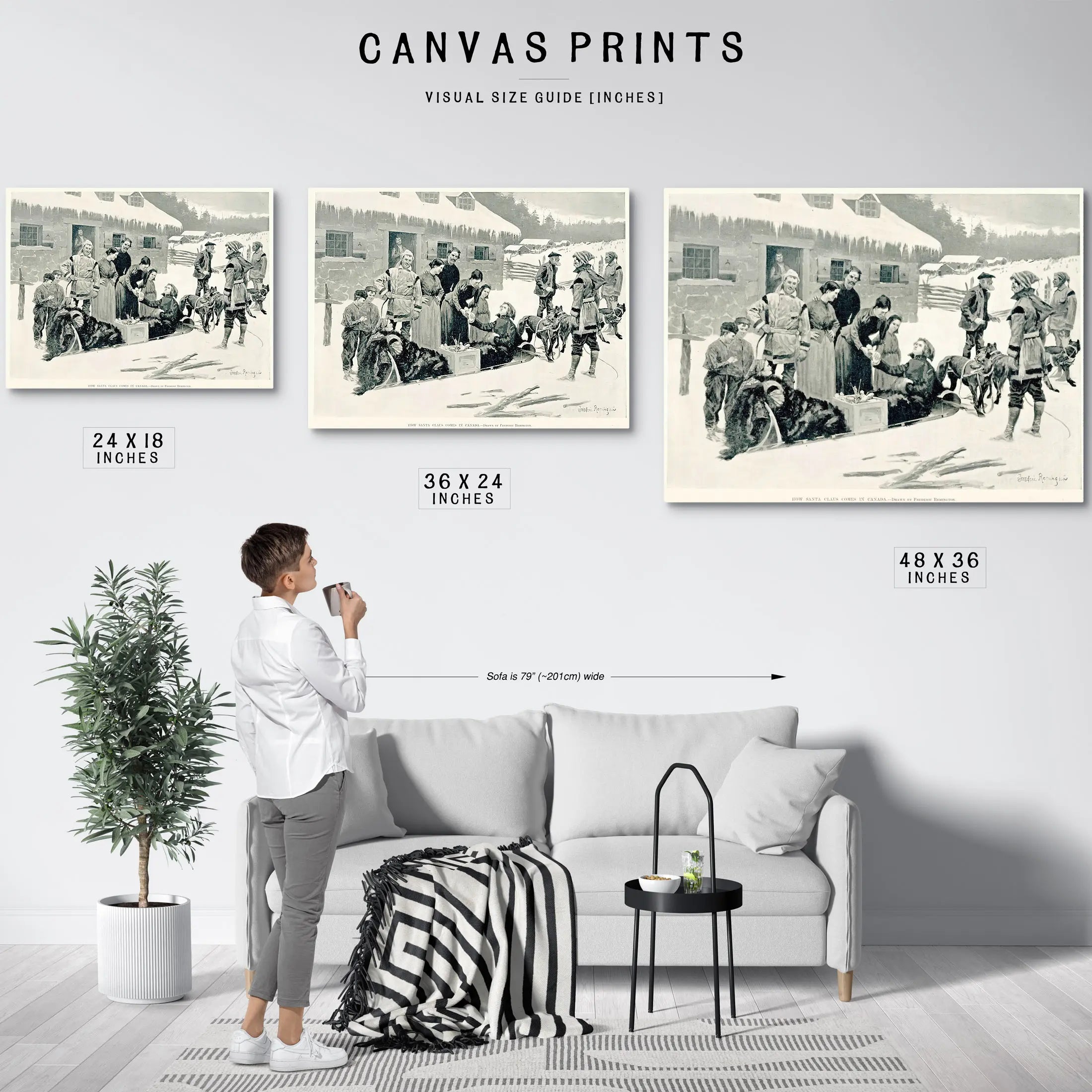 How Santa Claus Comes In Canadaa by Frederic Remington