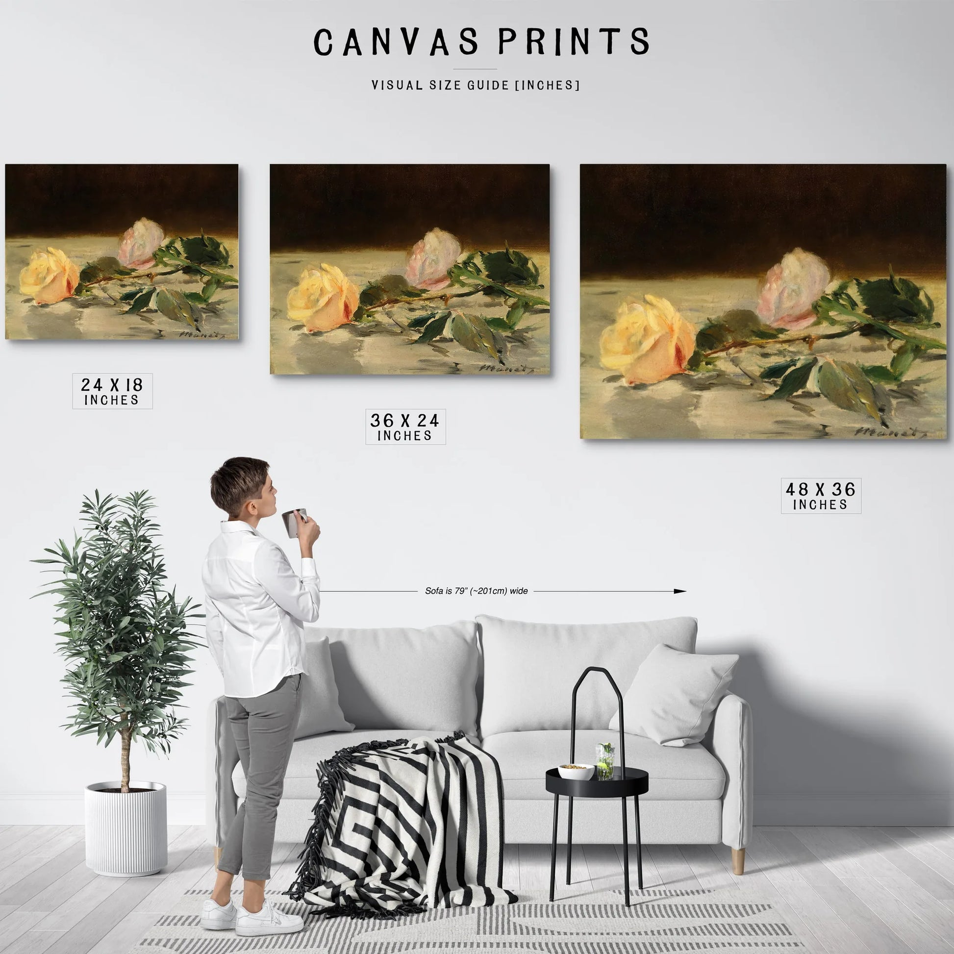 Two Roses On A Tablecloth By Edouard Manet Fine Art Print