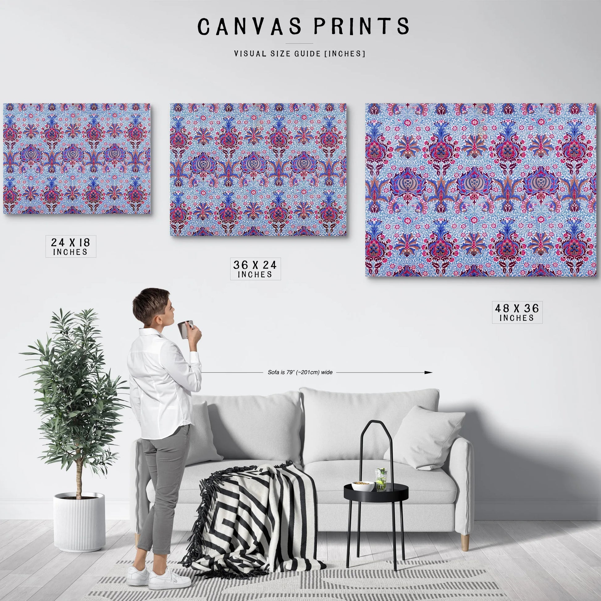 Floral Patterned Wallpaper By William Morris Fine Art Print