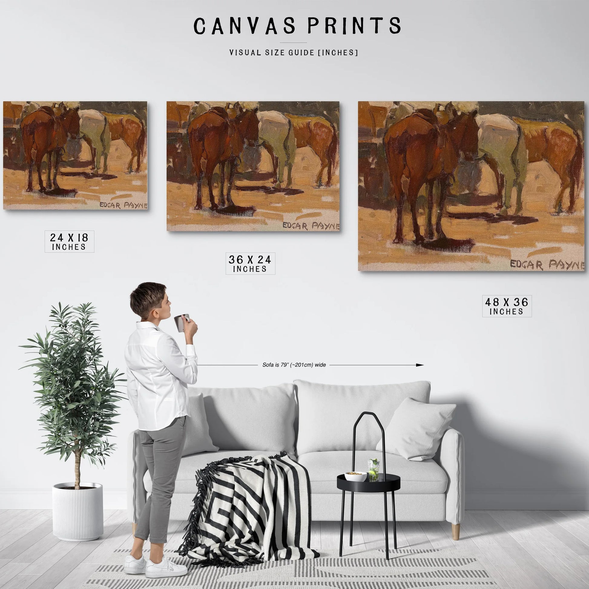 Three Horses By Edgar Payne Fine Art Print