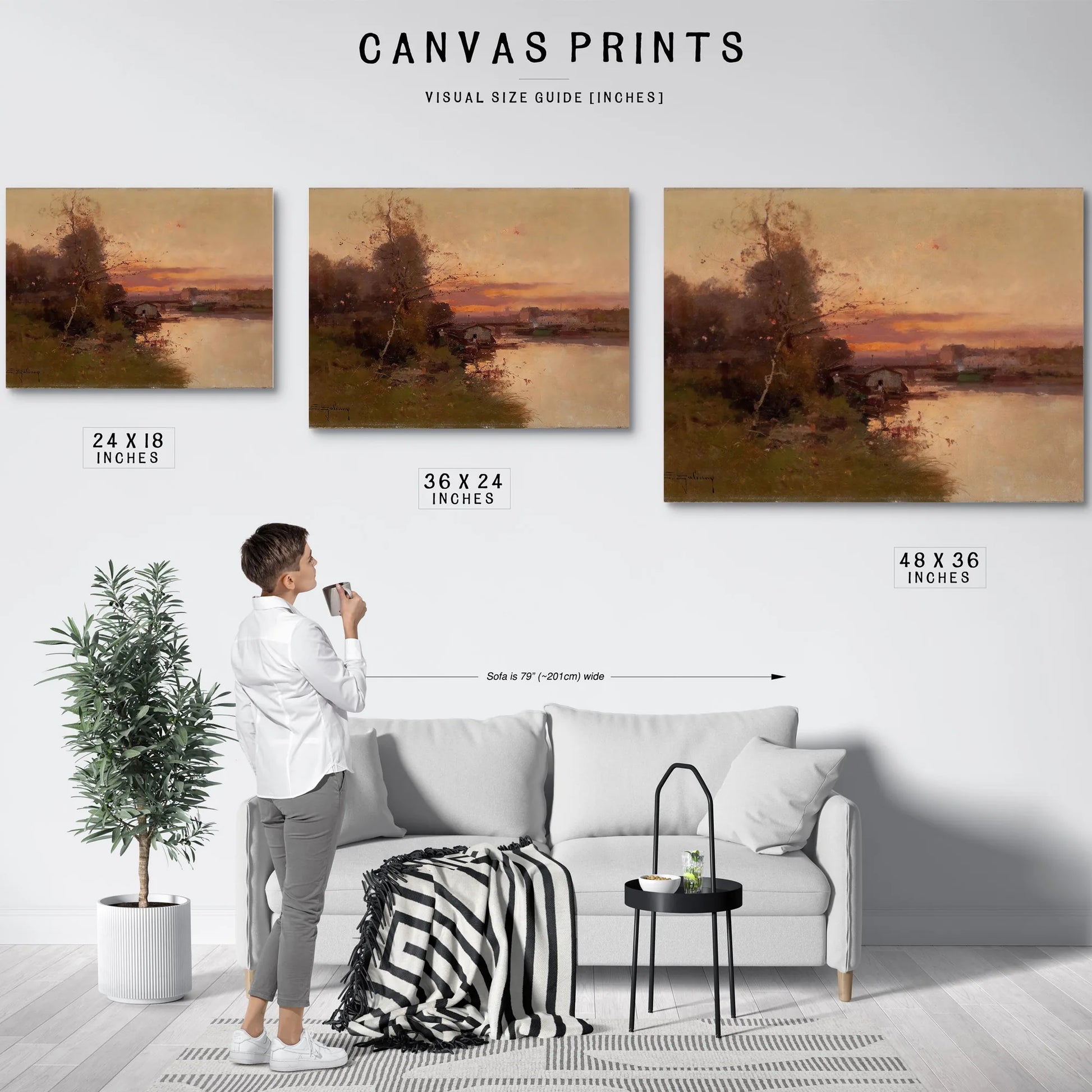 River At Sunset By Eugene Galien Laloue Fine Art Print