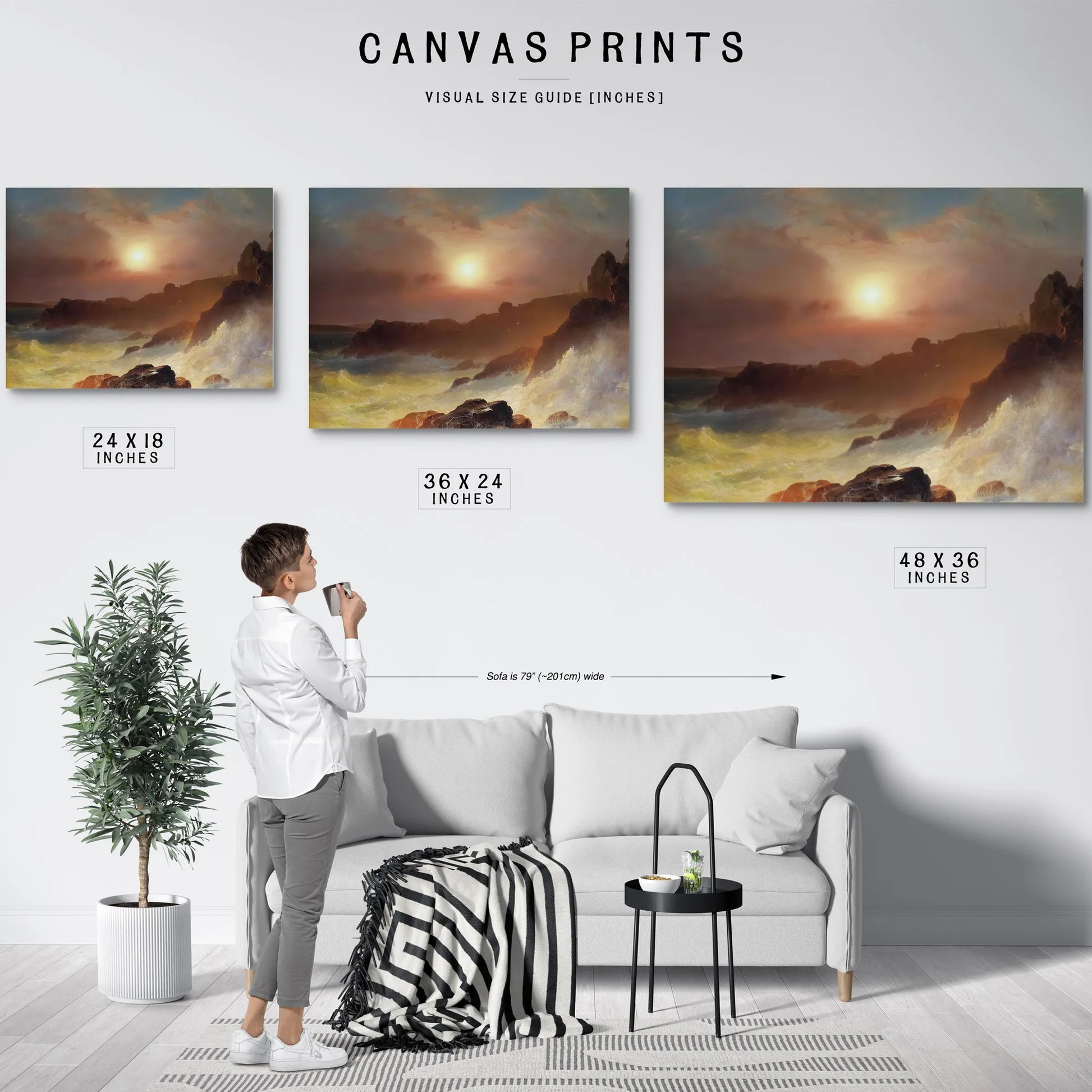 Coastal Scene Mount Desert By Frederic Edwin Church Fine Art Print