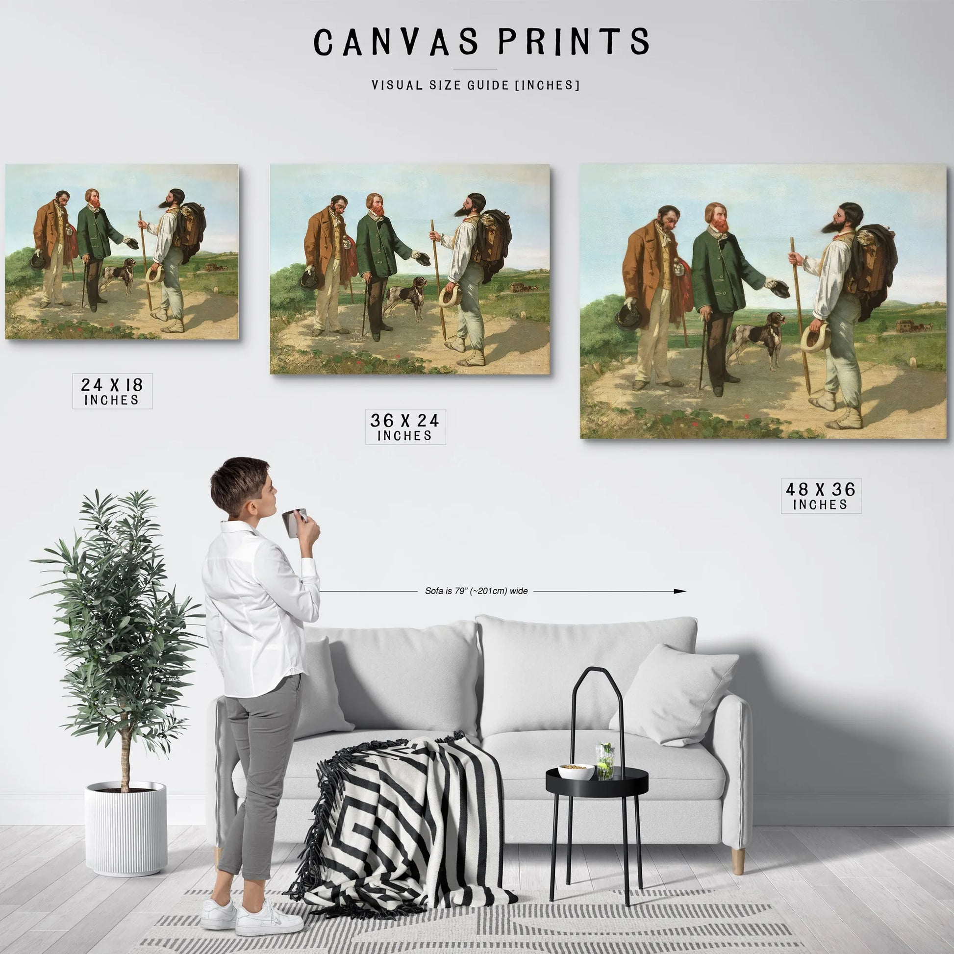 La Rencontre, Or Bonjour Monsieur Courbet By Jean Desire Gustave Courbet Fine Art Print