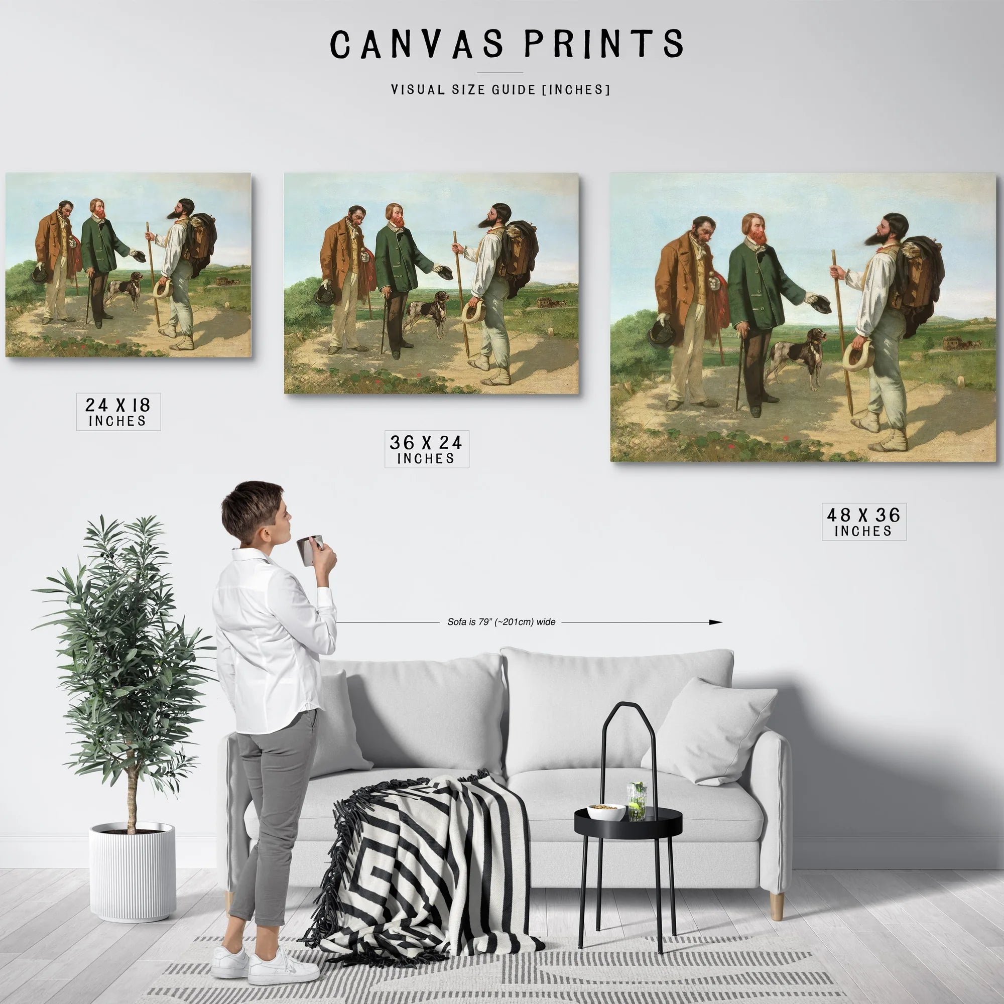 La Rencontre, Or Bonjour Monsieur Courbet By Jean Desire Gustave Courbet Fine Art Print