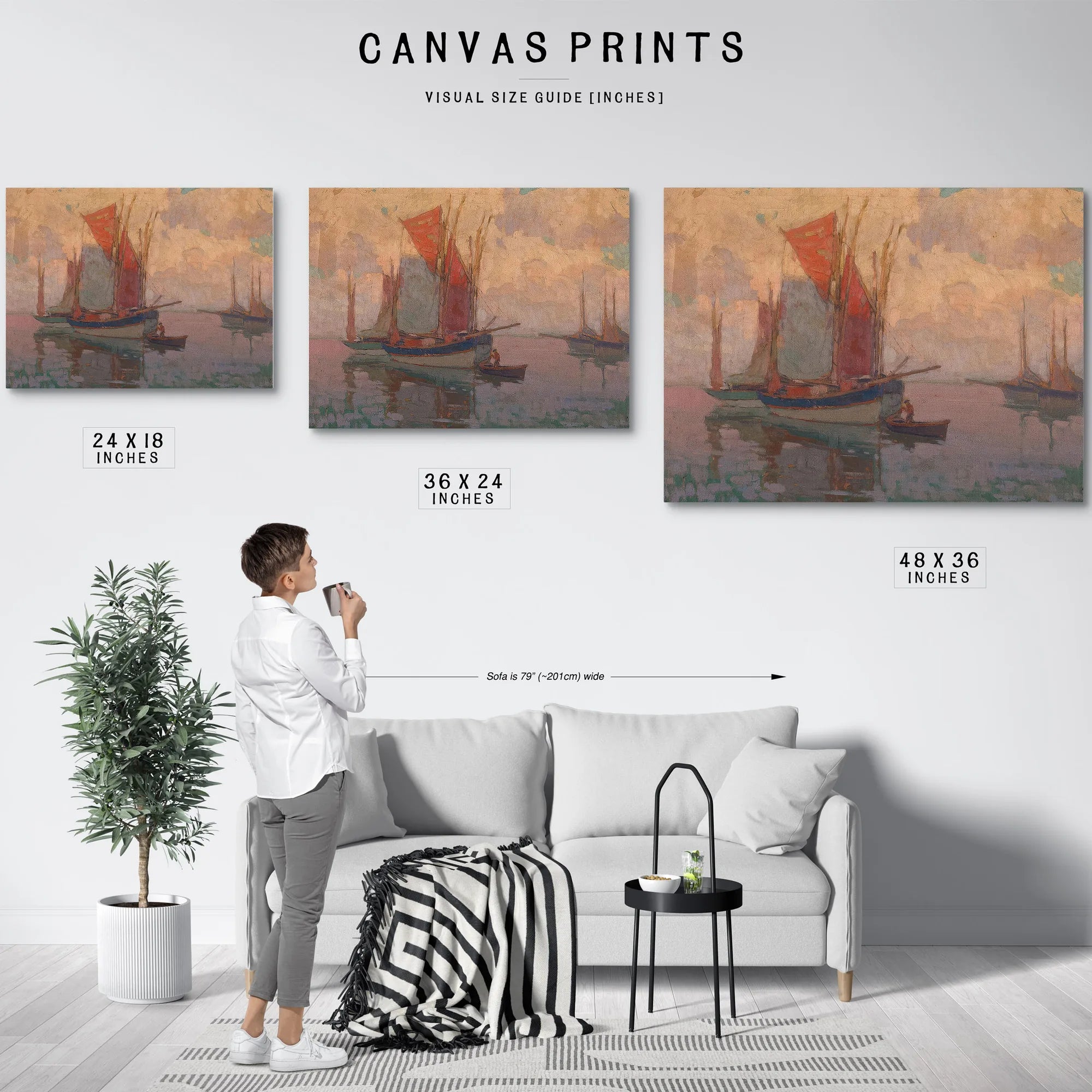 At Anchor, Tuna Boats, Brittany, France By Edgar Payne Fine Art Print