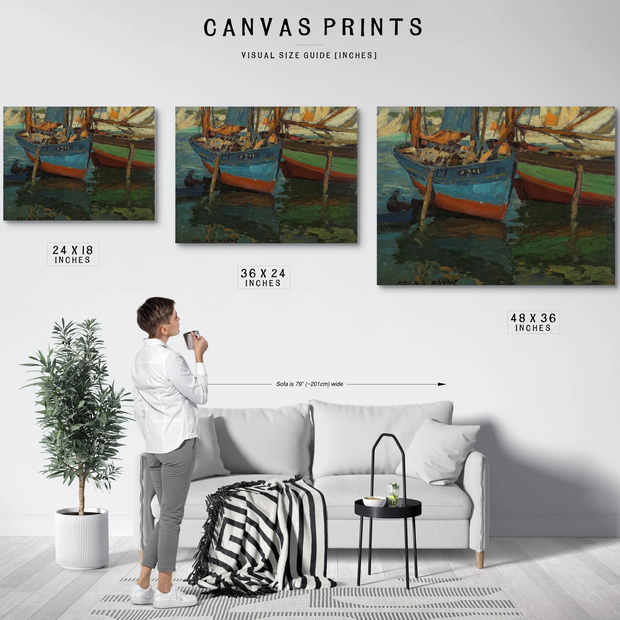Two Boats In A Harbor By Edgar Payne Fine Art Print