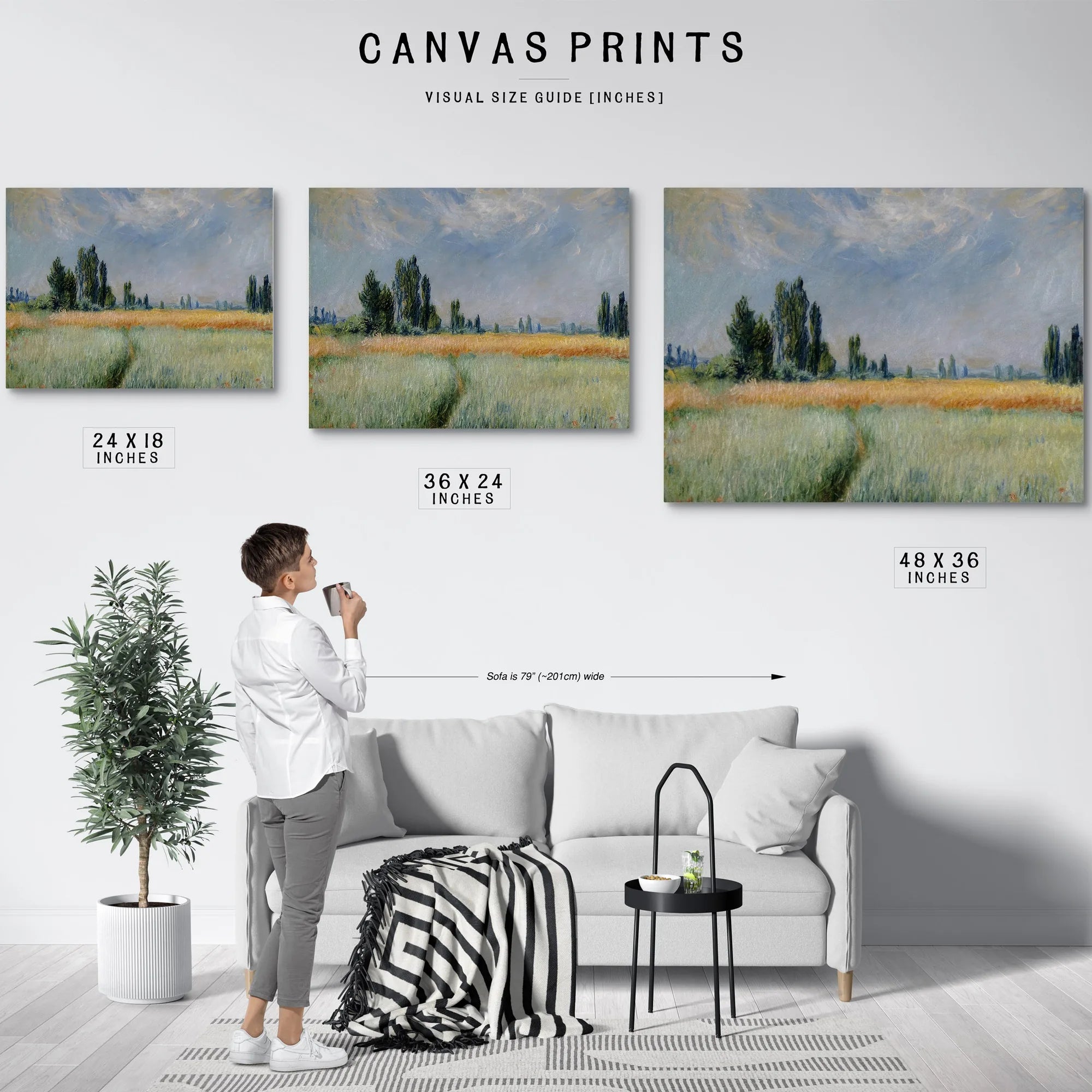 Wheat Field By Claude Monet Fine Art Print