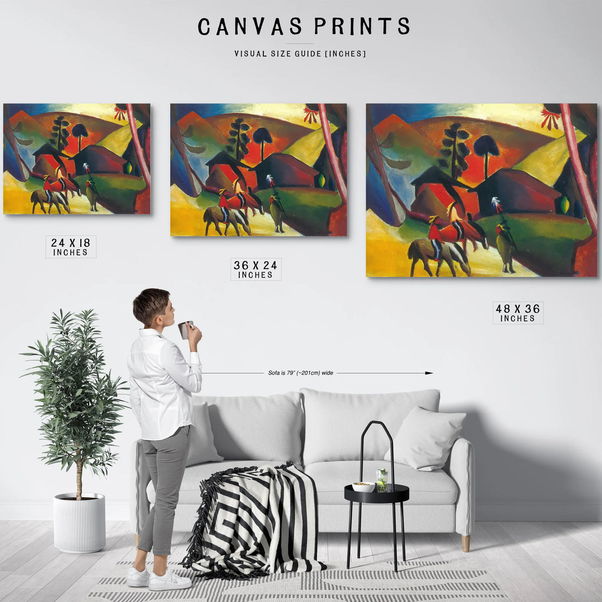 Indian Riding A Horse By August Macke Fine Art Print