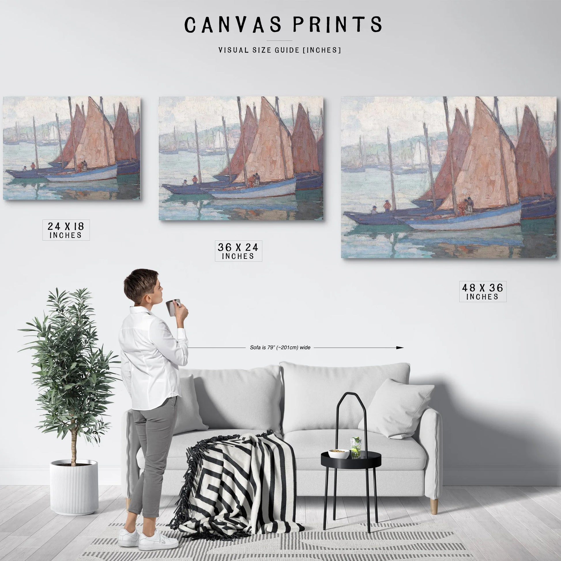 Sardine Boats (Gray Day) By Edgar Payne Fine Art Print