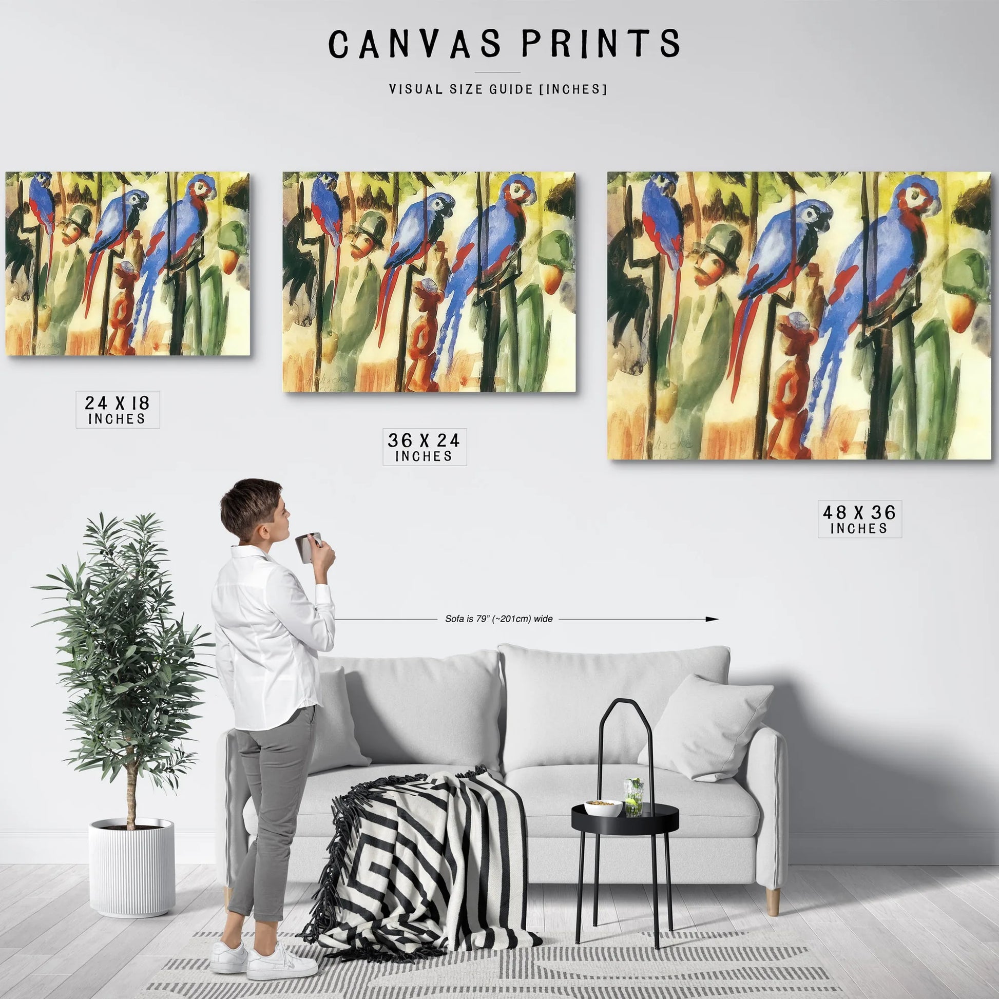 With The Parrots By August Macke Fine Art Print