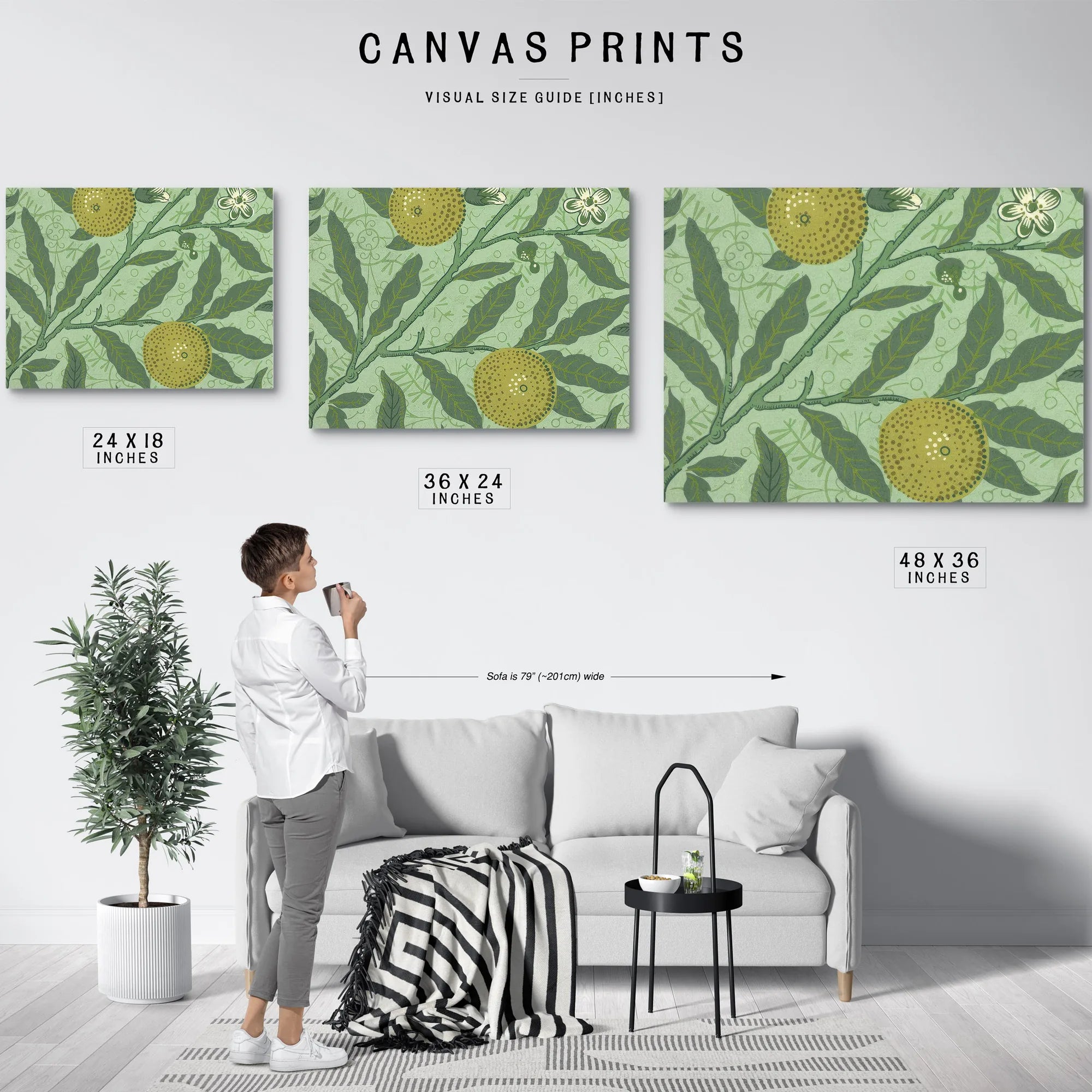 Wallpaper Sample With Lemons And Branches By William Morris Fine Art Print