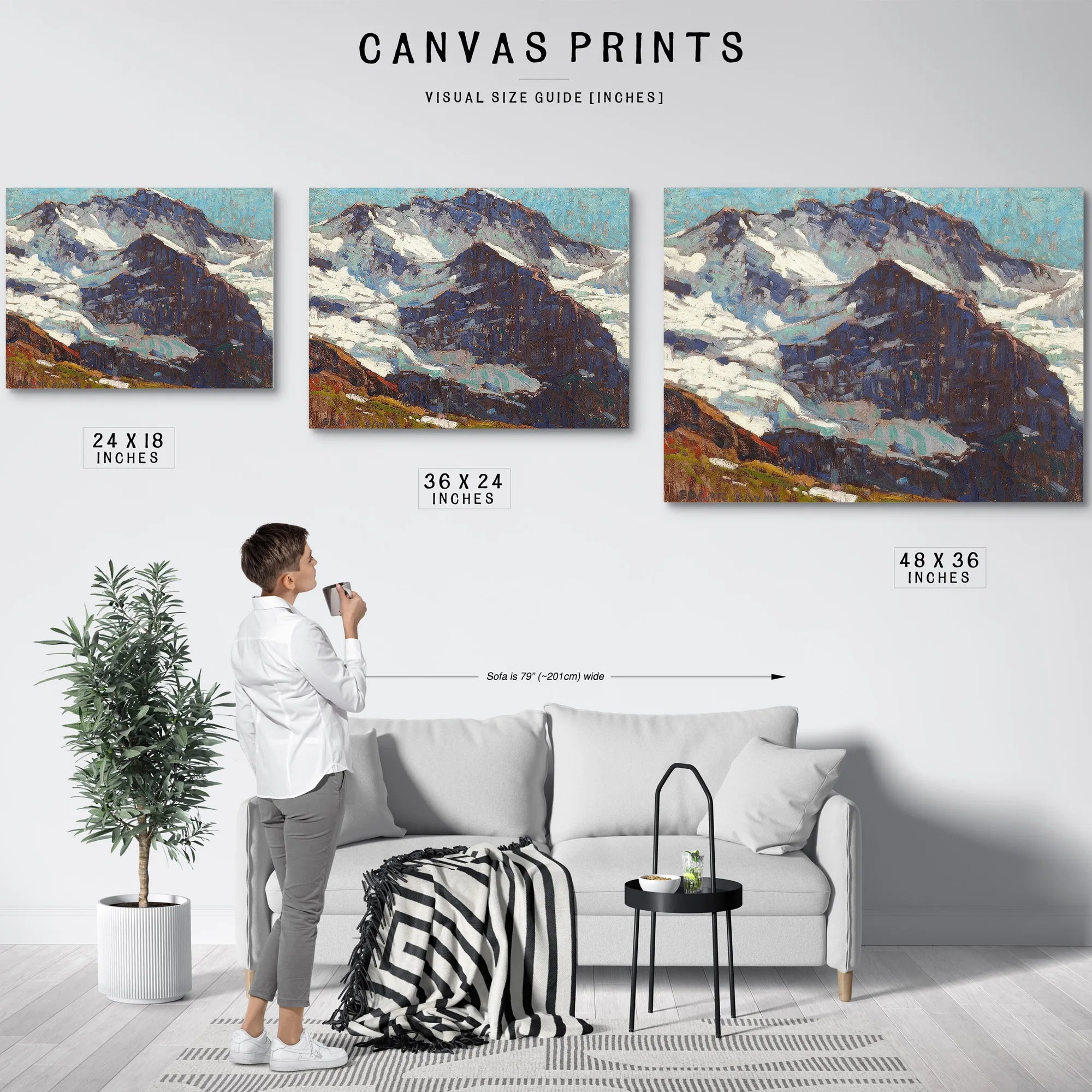 Snow Covered Peaks By Edgar Payne Fine Art Print