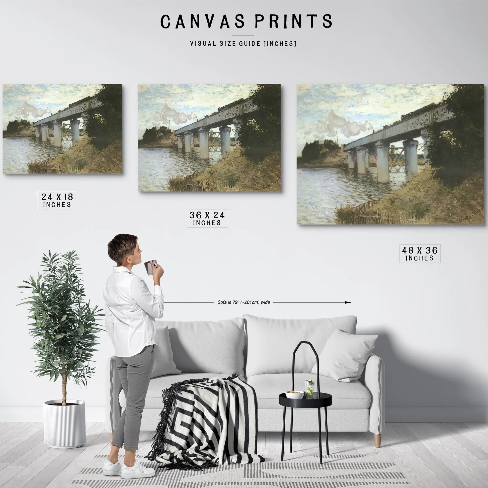 The Railway Bridge At Argenteuil By Claude Monet Fine Art Print