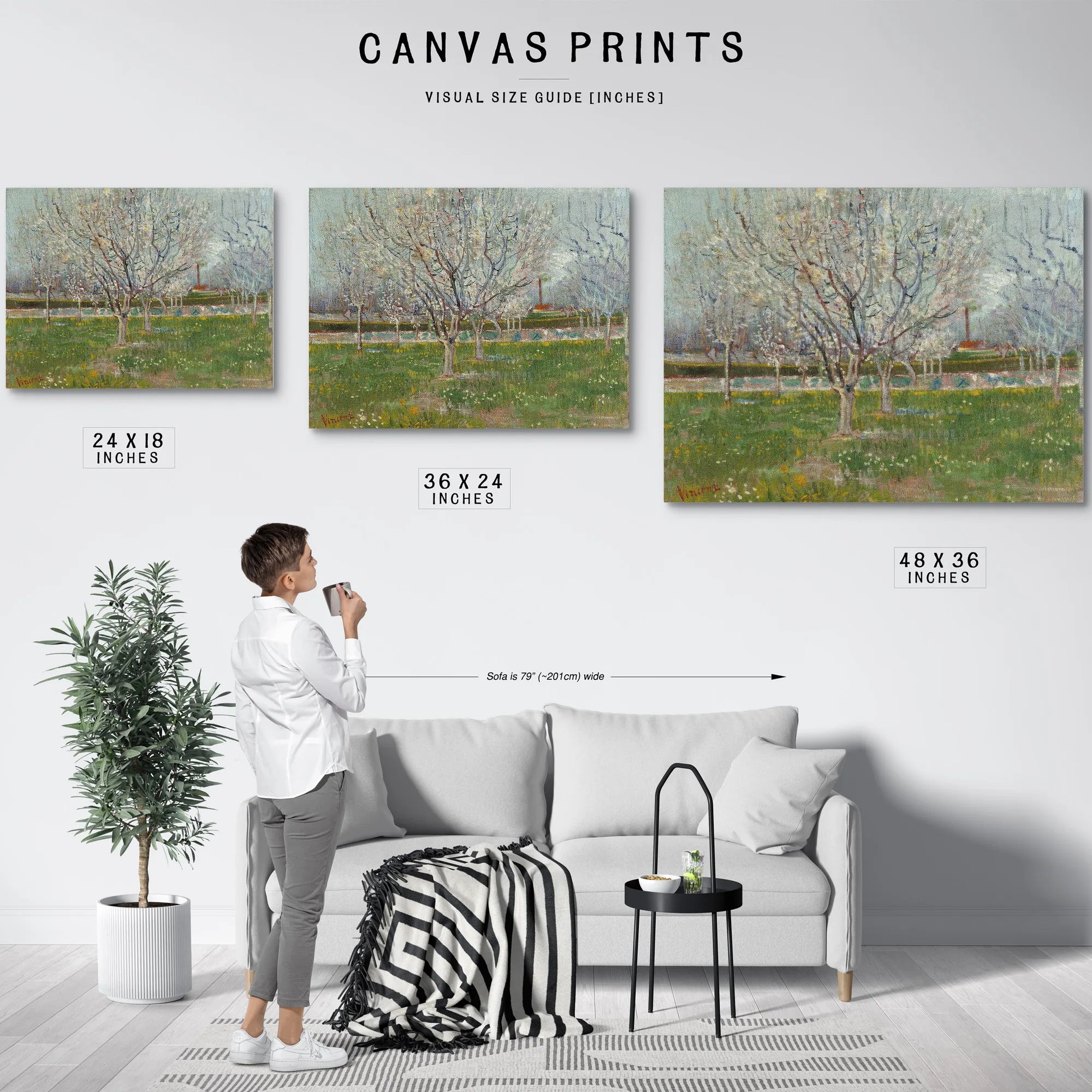 Orchard In Blossom (Plum Trees) By Vincent Van Gogh Fine Art Print