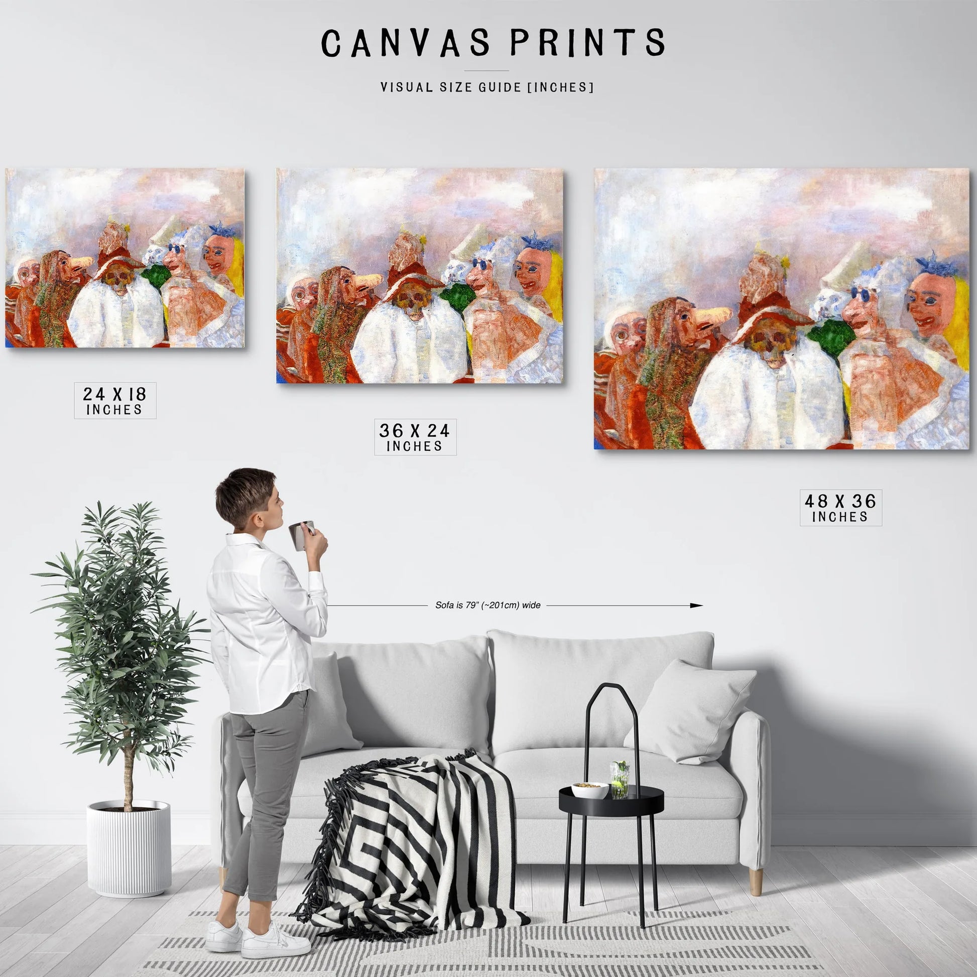 Masks Mocking Death By James Ensor Fine Art Print