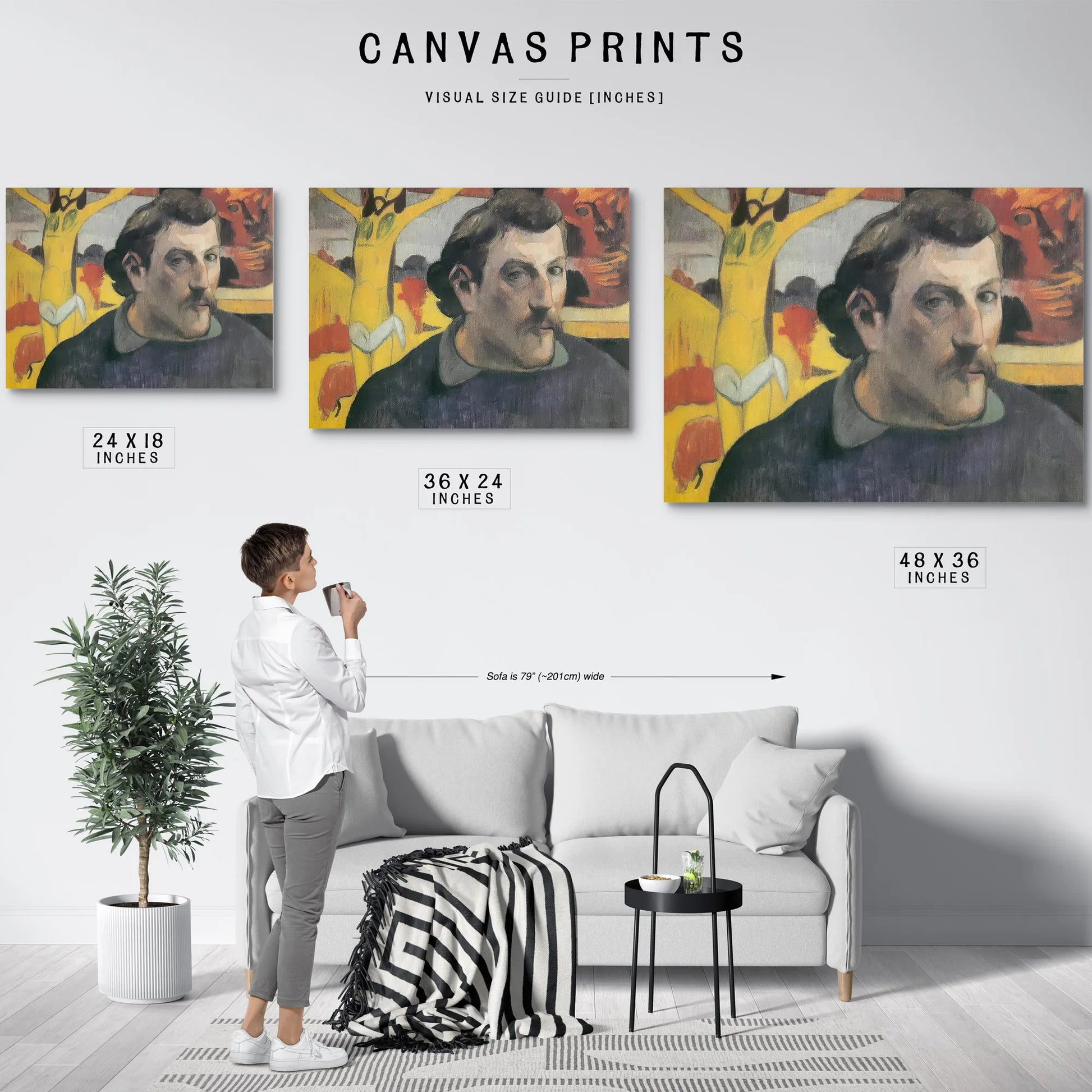 Self Portrait With The Yellow Christ By Paul Gauguin Fine Art Print