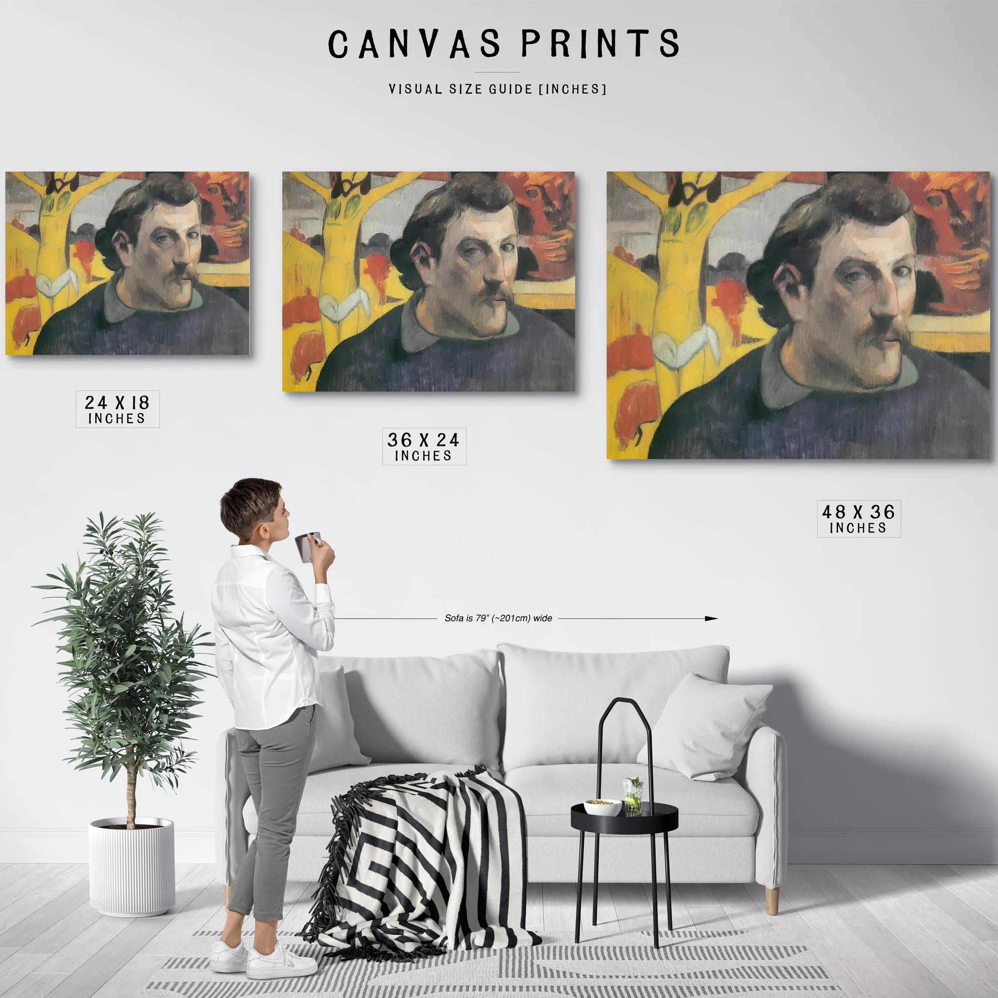 Self Portrait With The Yellow Christ By Paul Gauguin Fine Art Print