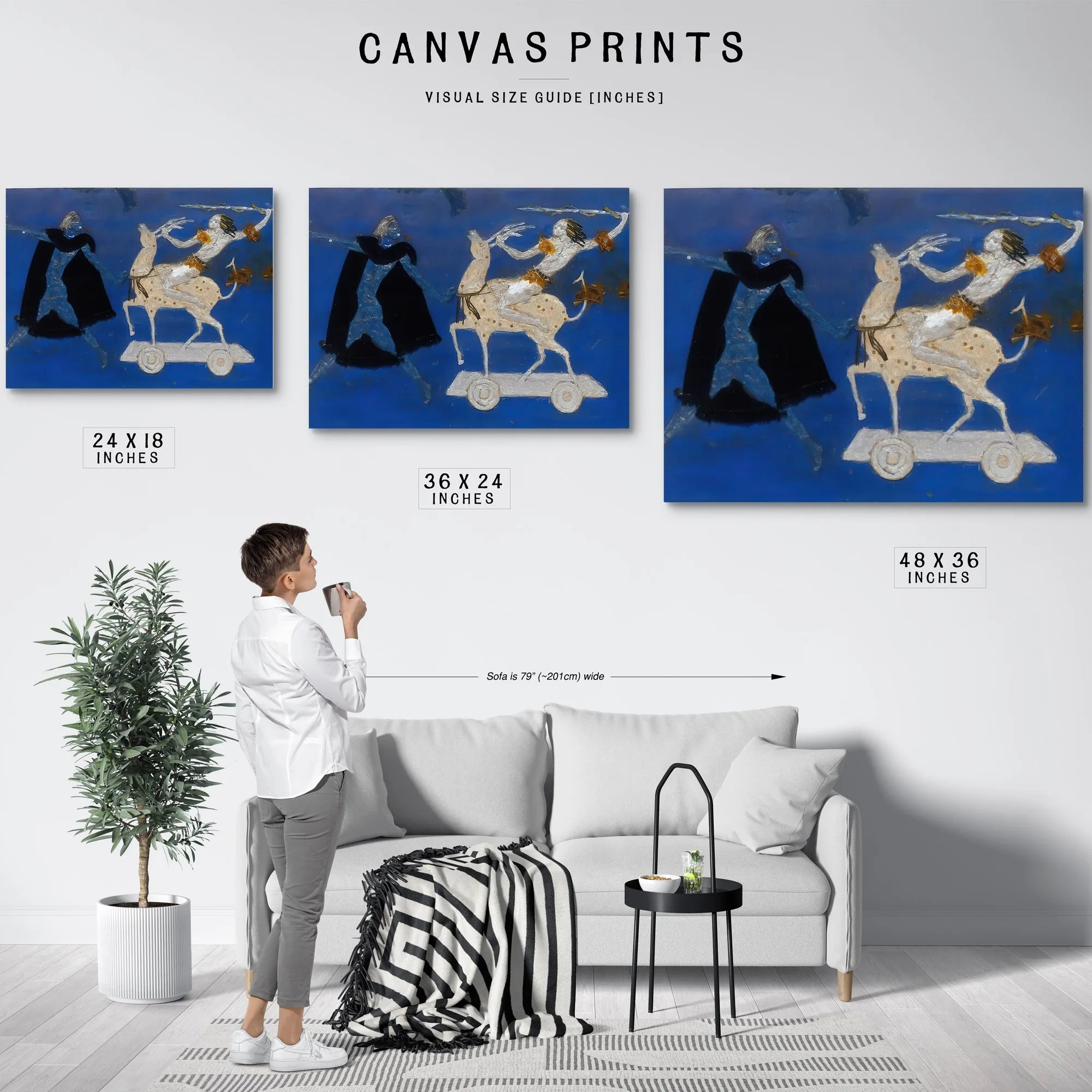 Two Figures And Four Legged Animal By Florine Stettheimer Fine Art Print