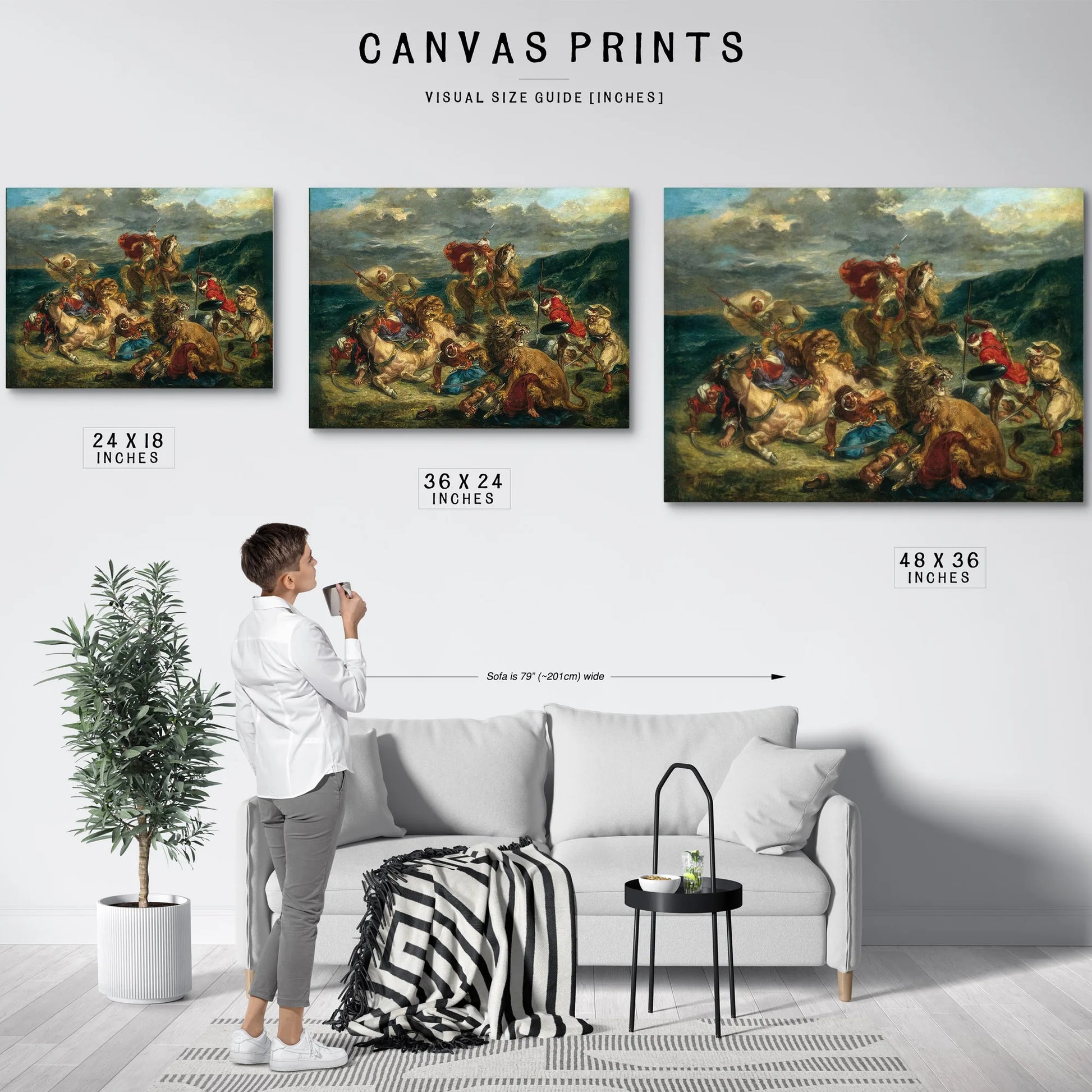 Lion Hunt By Eugene Delacroix Fine Art Print