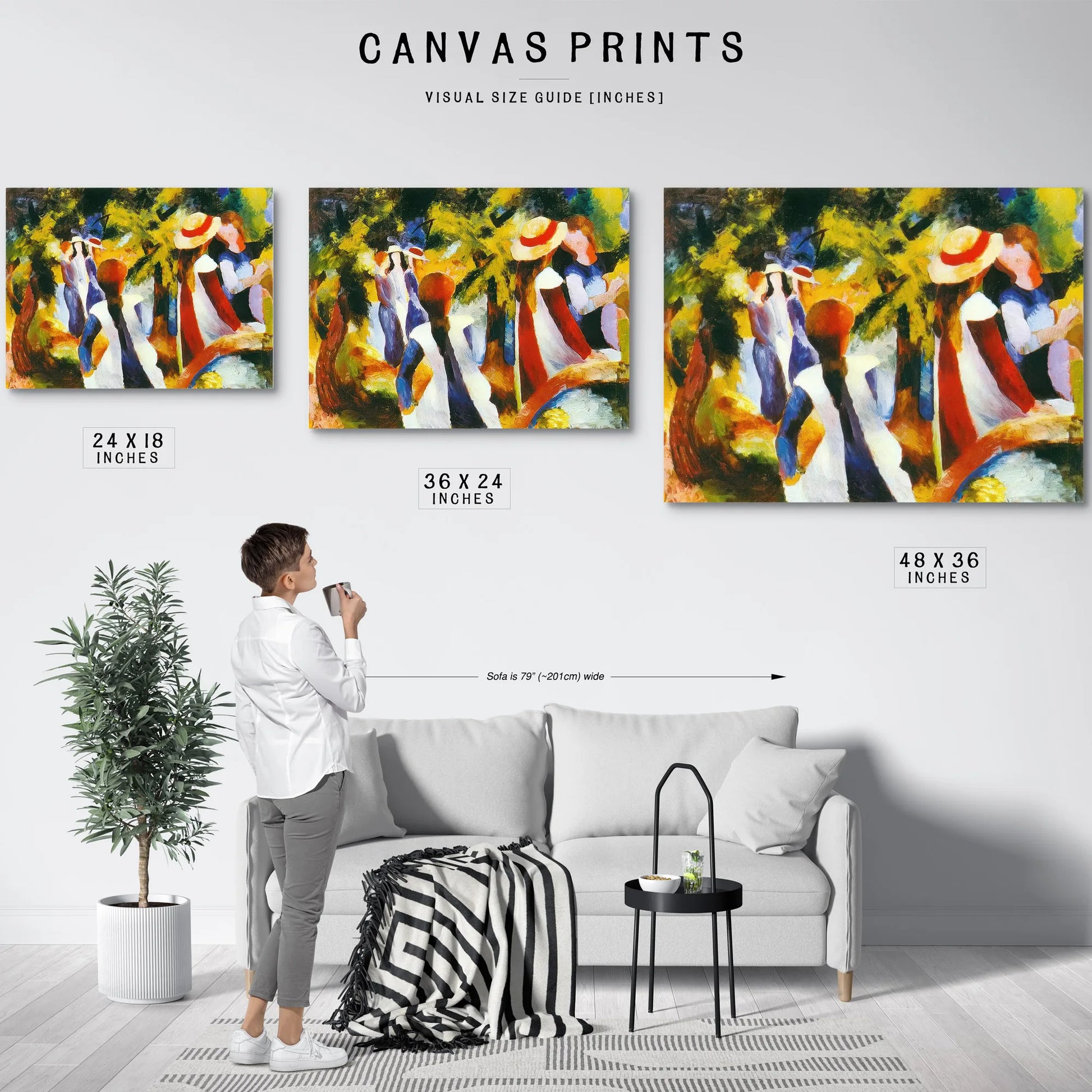 Young Girls Under The Trees By August Macke Fine Art Print