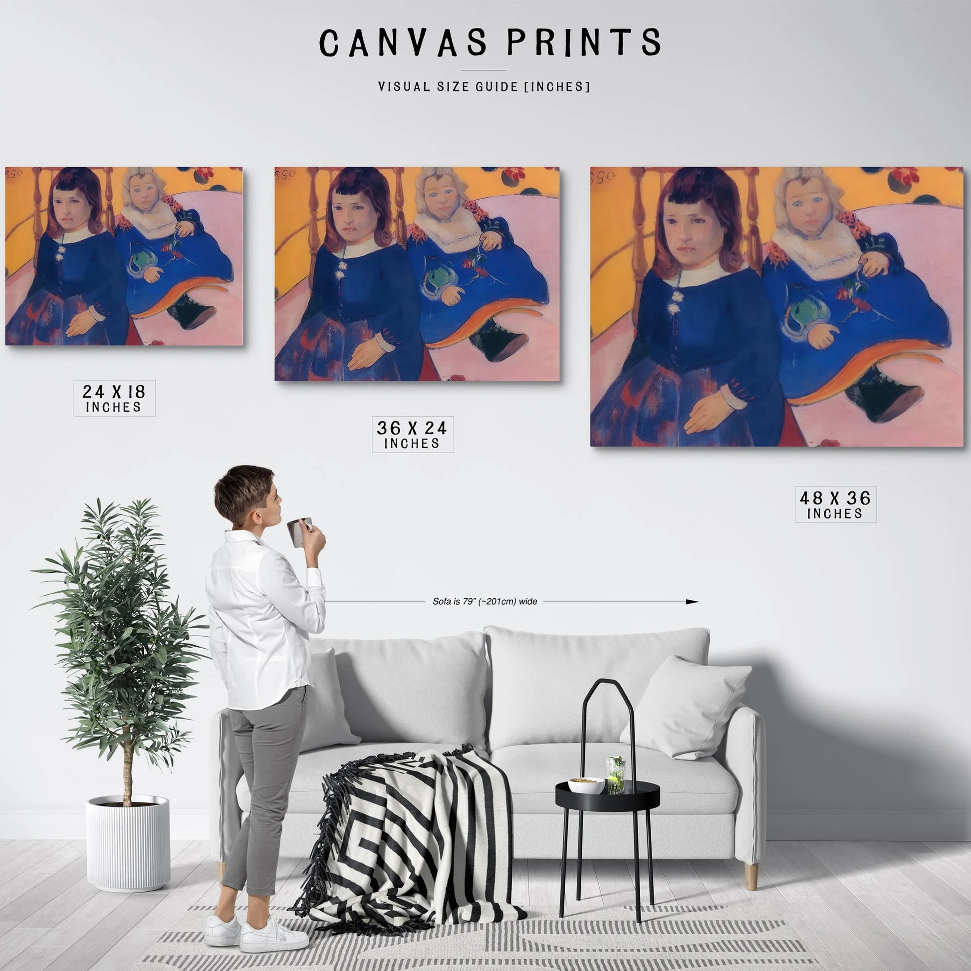 Double Portrait Of Children By Paul Gauguin Fine Art Print