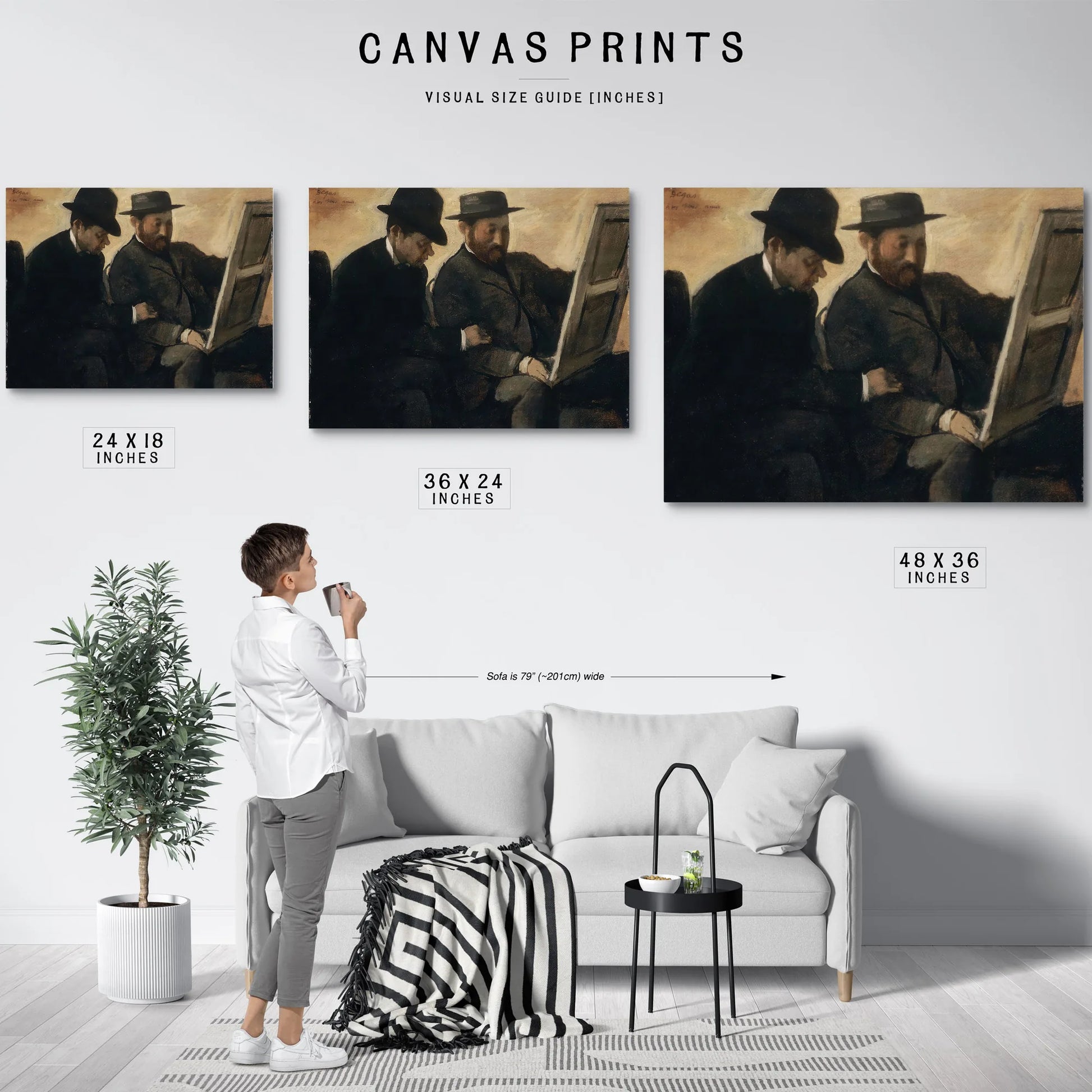 Paul Lafond And Alphonse Cherfils Examining A Painting By Edgar Degas Fine Art Print