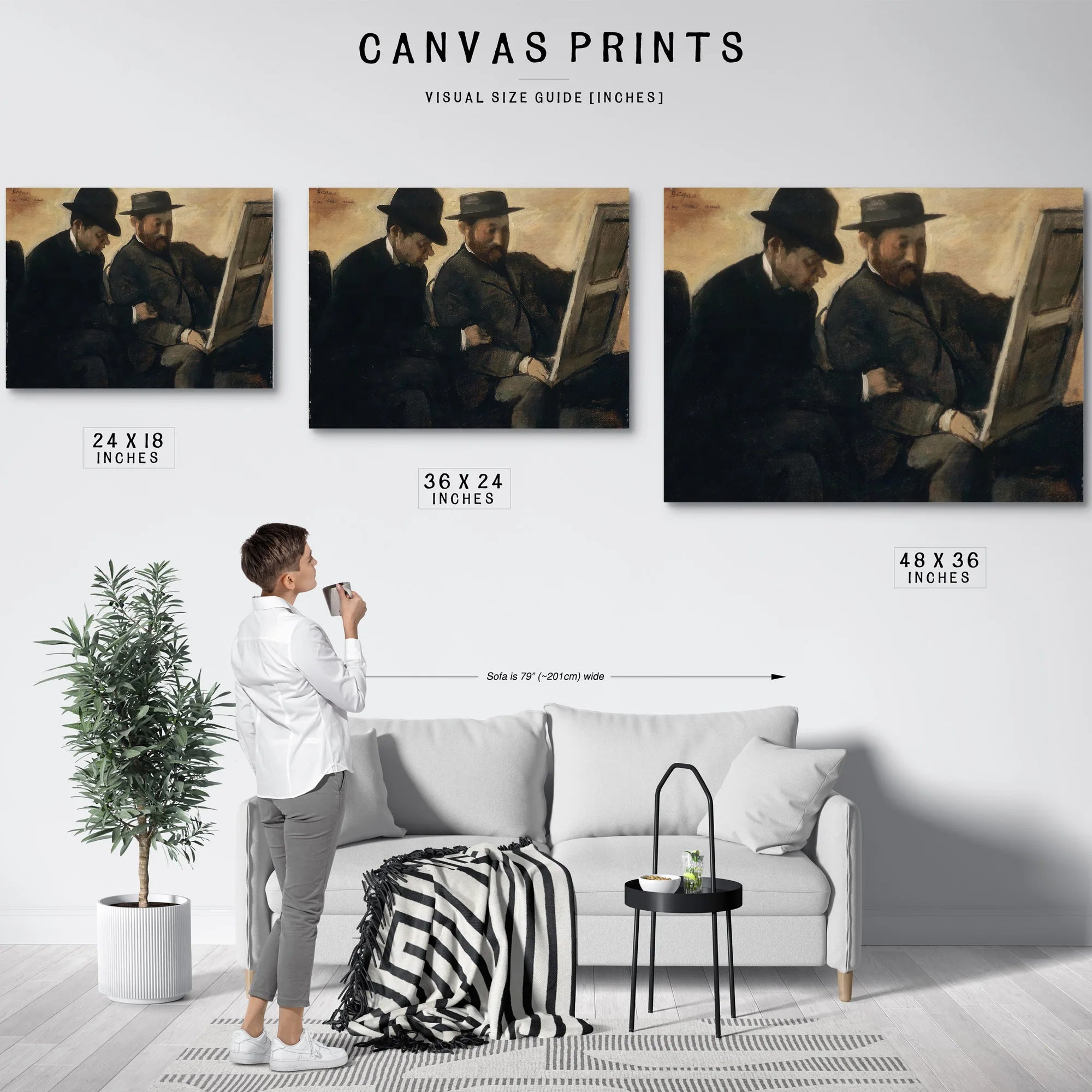 Paul Lafond And Alphonse Cherfils Examining A Painting By Edgar Degas Fine Art Print