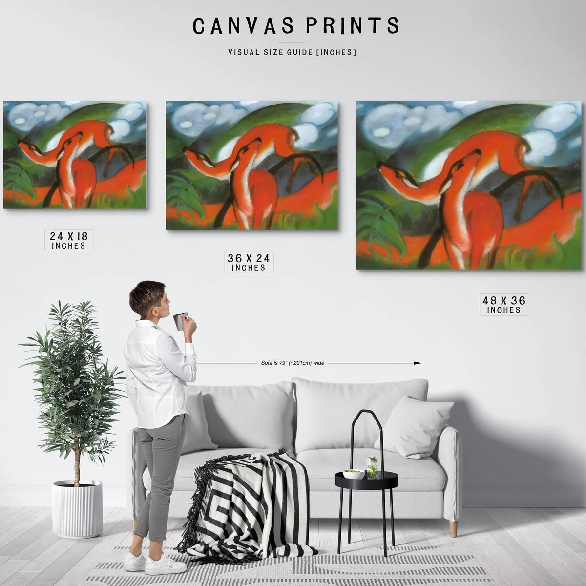 The Red Deer Ii By Franz Marc Fine Art Print
