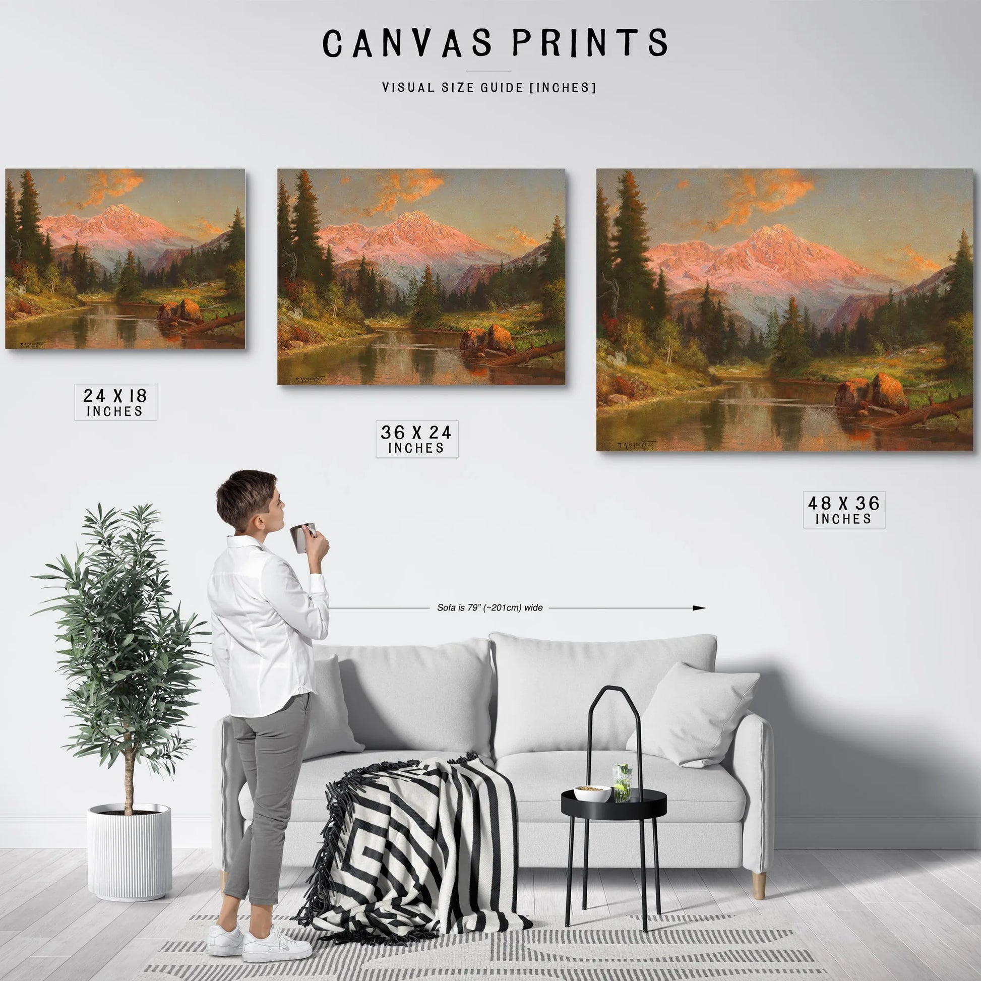 Alpine River Scene At Sunset By Robert Atkinson Fox Fine Art Print