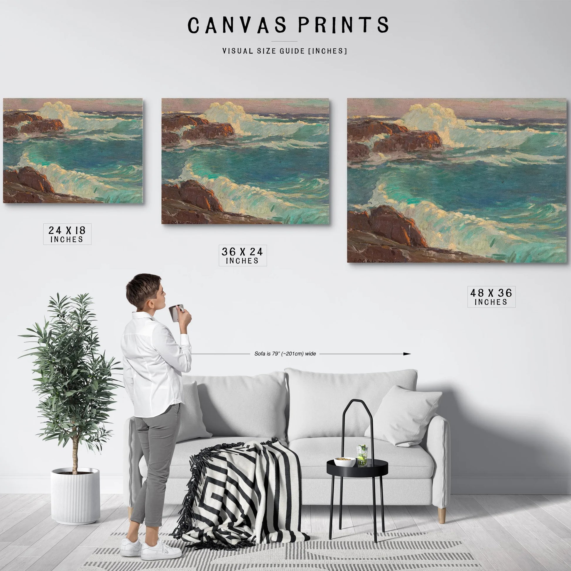 Rough Seas Along A Rocky Coast By Edgar Payne Fine Art Print