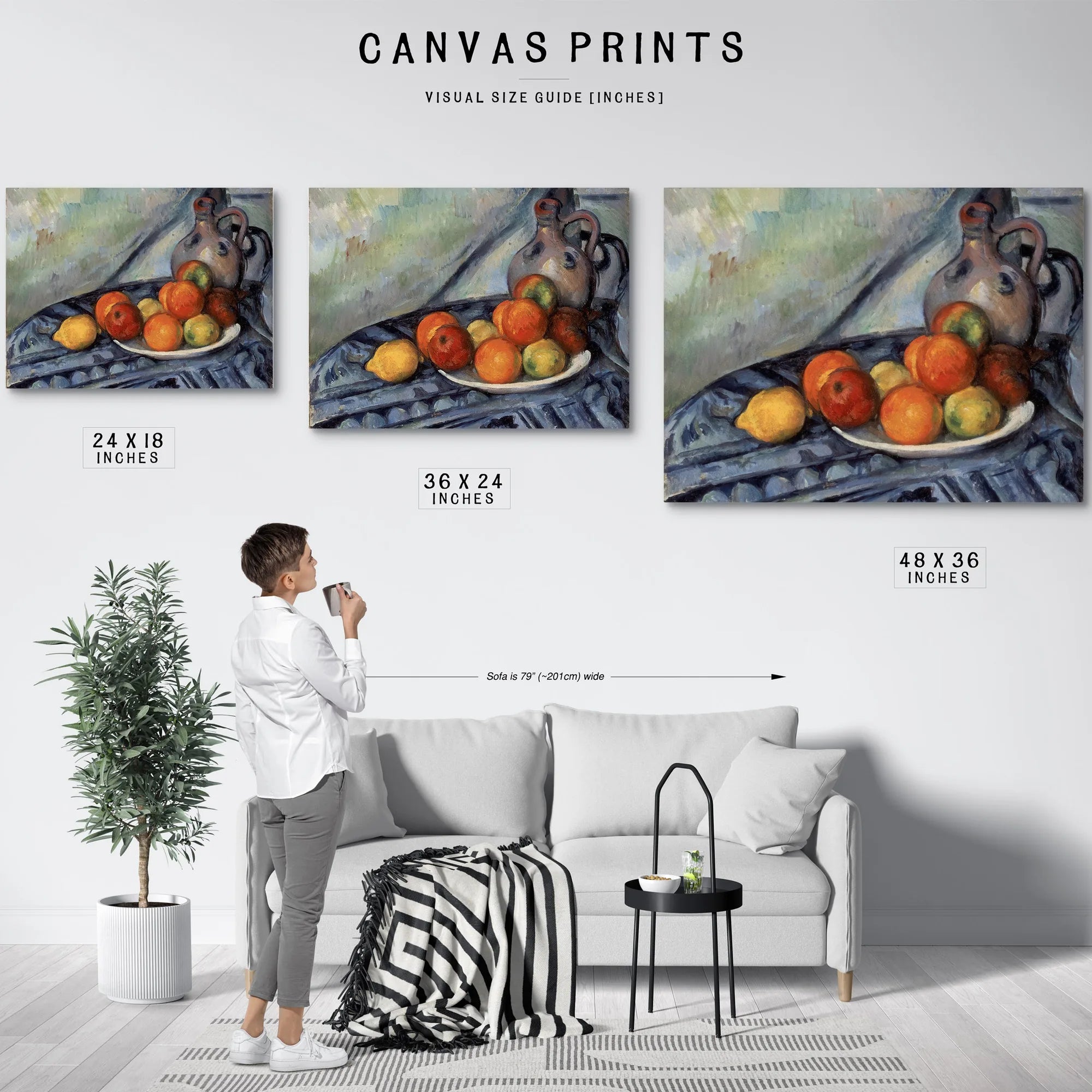 Fruit And A Jug On A Table By Paul Cezanne Fine Art Print