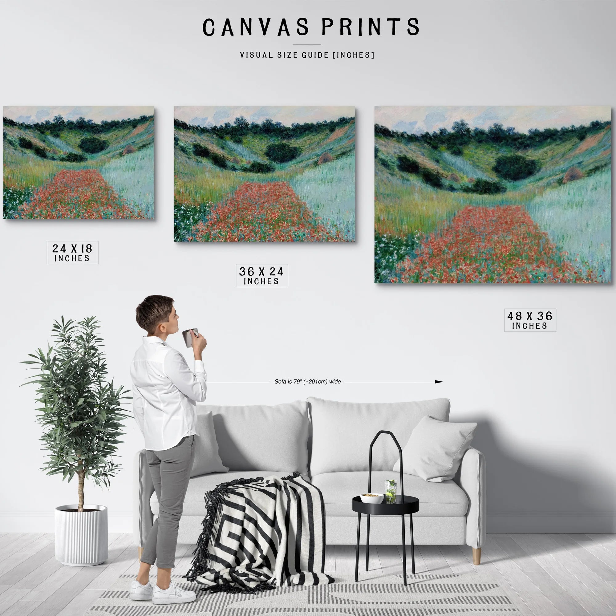 Poppy Field In A Hollow Near Giverny By Claude Monet Fine Art Print