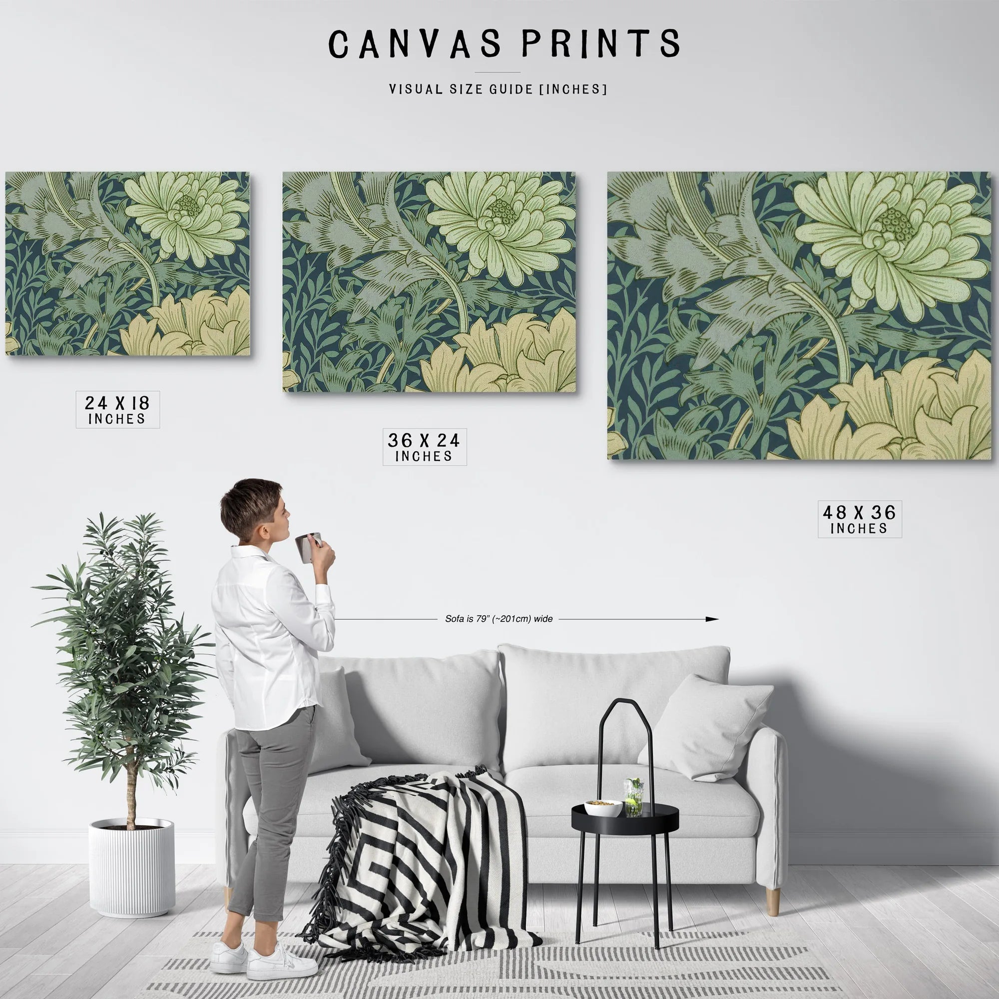 Wallpaper Sample With Chrysanthemum By William Morris Fine Art Print