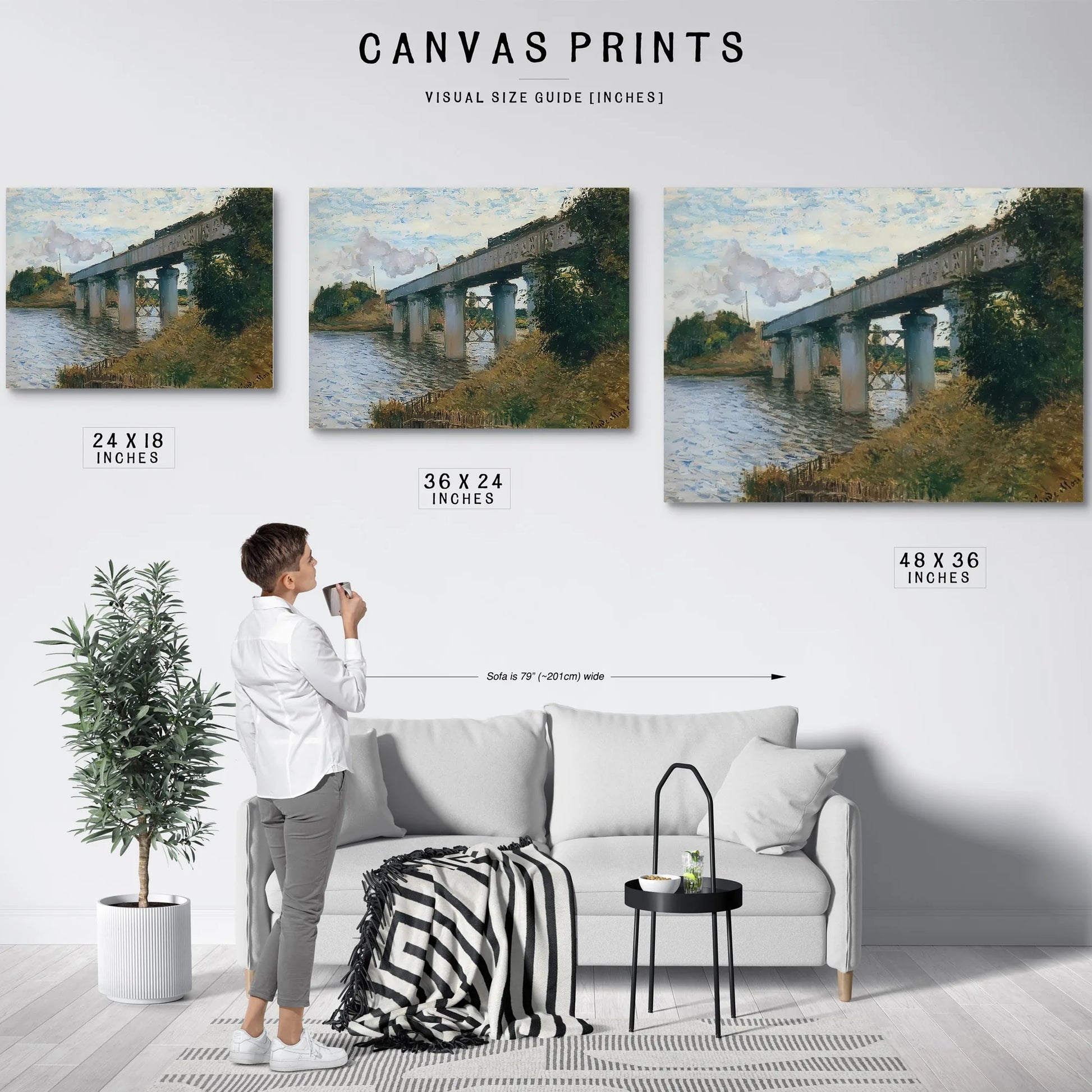 The Railway Bridge Argenteuil By Claude Monet Fine Art Print