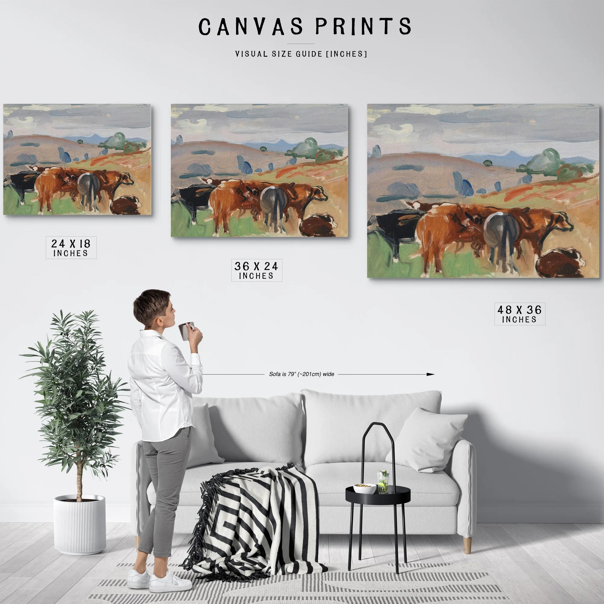 Landscape With Cattle By Pierre Daura Fine Art Print