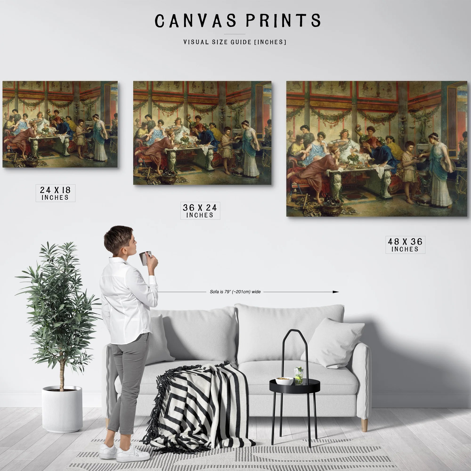 A Roman Feast By Roberto Bompiani Fine Art Print
