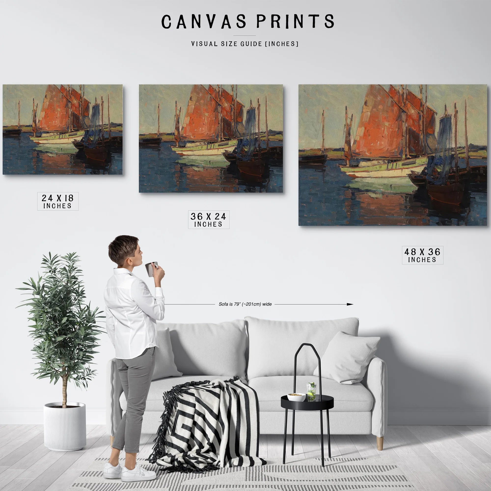 Red Sails, French Tuna Boats By Edgar Payne Fine Art Print