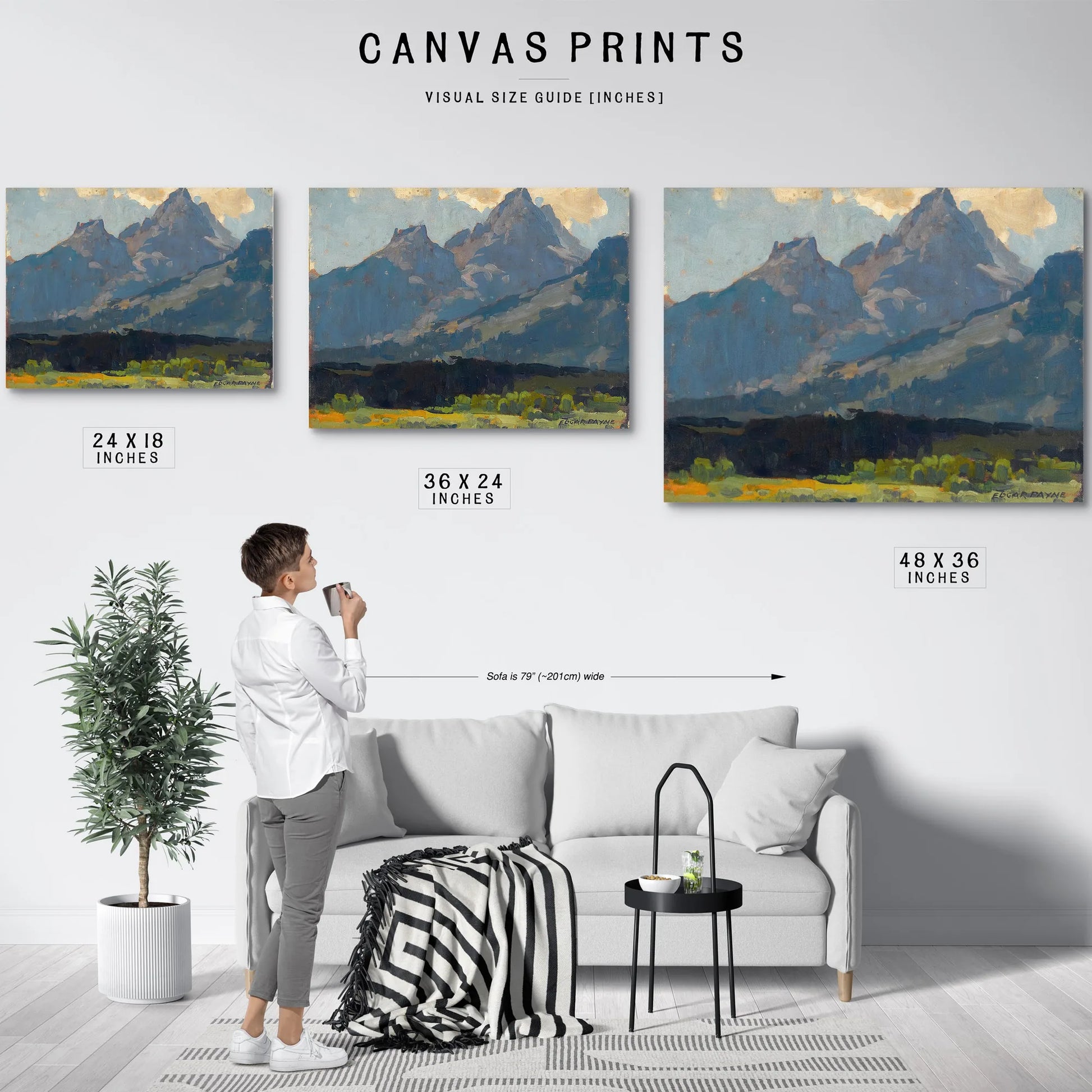 A View From The Valley Floor Towards The Sierras By Edgar Payne Fine Art Print