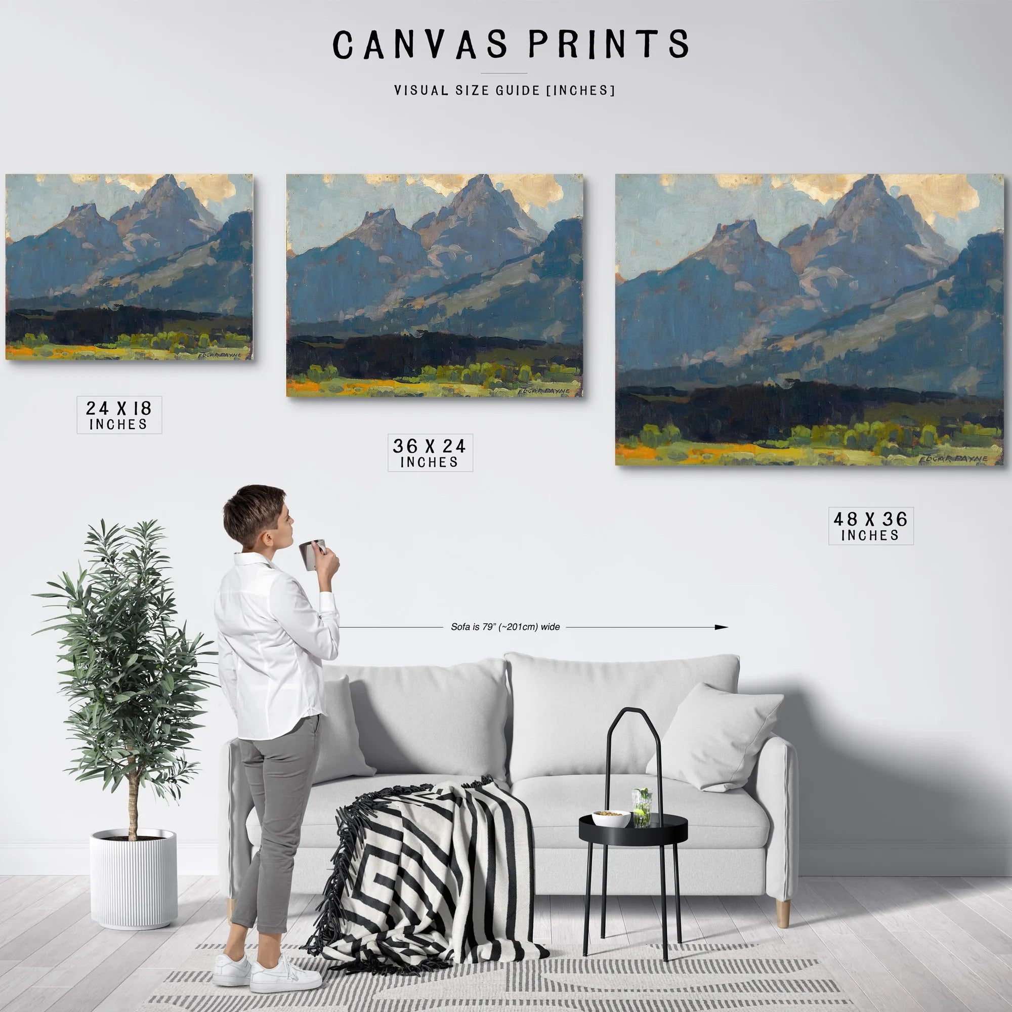A View From The Valley Floor Towards The Sierras By Edgar Payne Fine Art Print